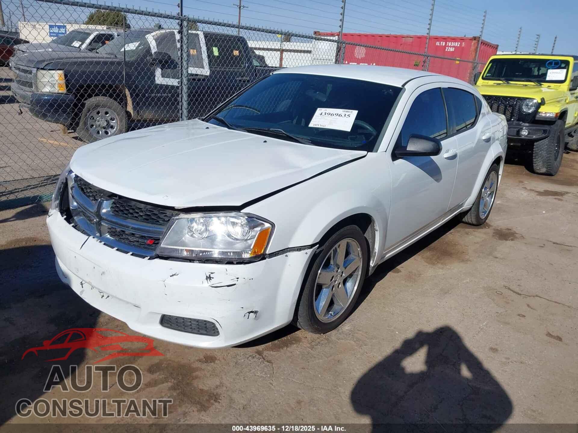 DODGE AVENGER 2013 - 1C3CDZAB0DN726069