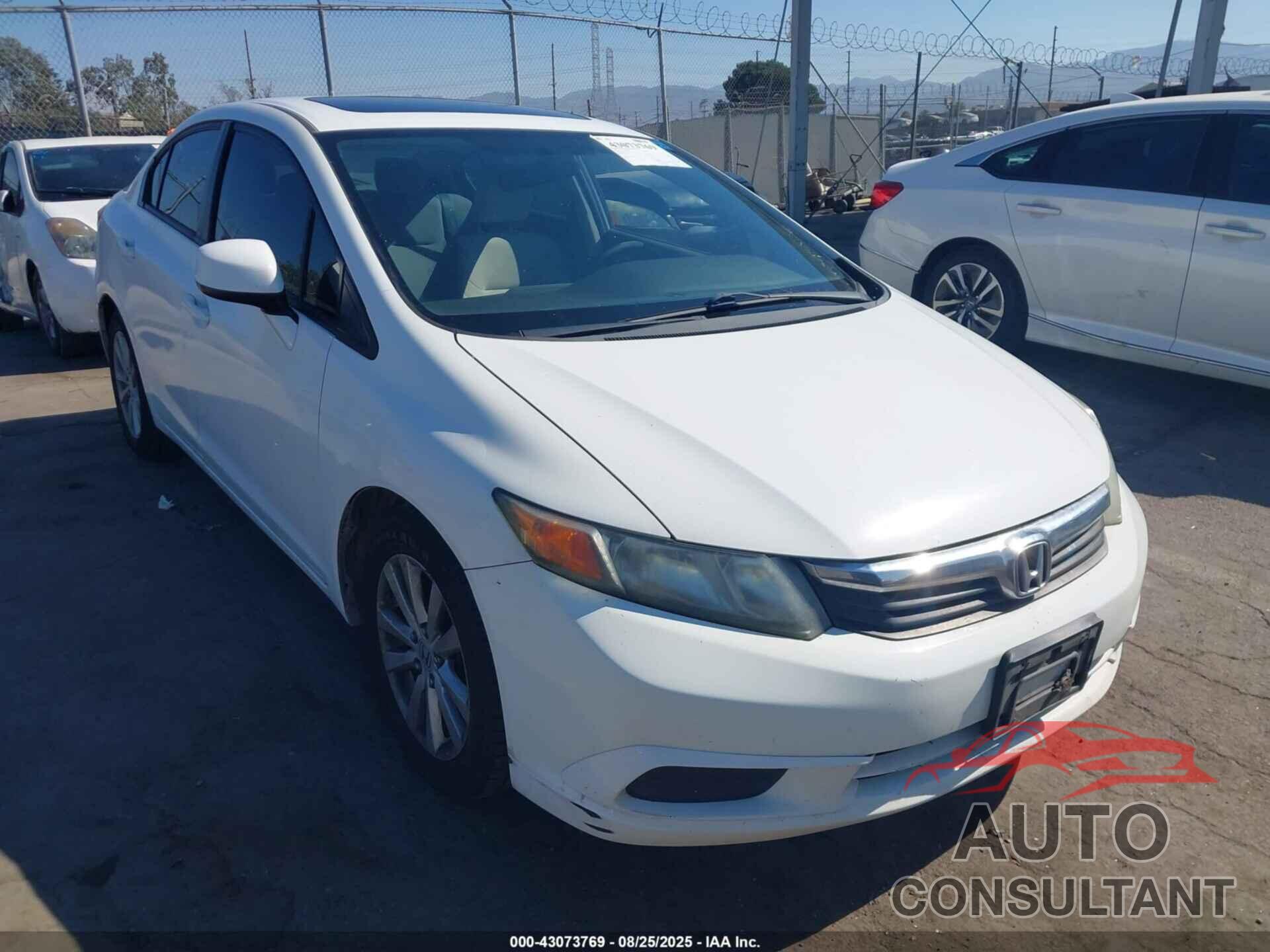 HONDA CIVIC 2012 - 19XFB2F87CE387901