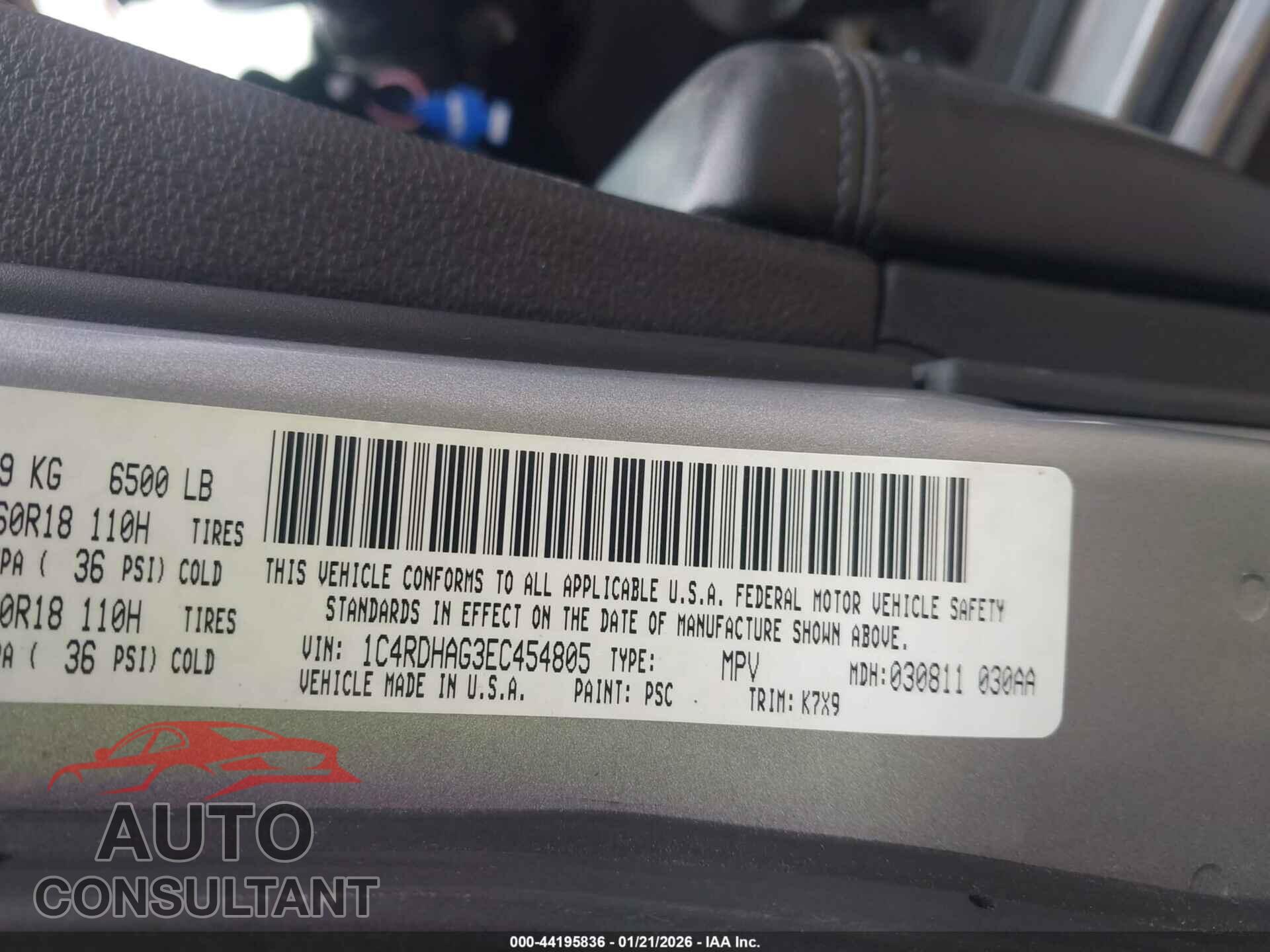 DODGE DURANGO 2014 - 1C4RDHAG3EC454805