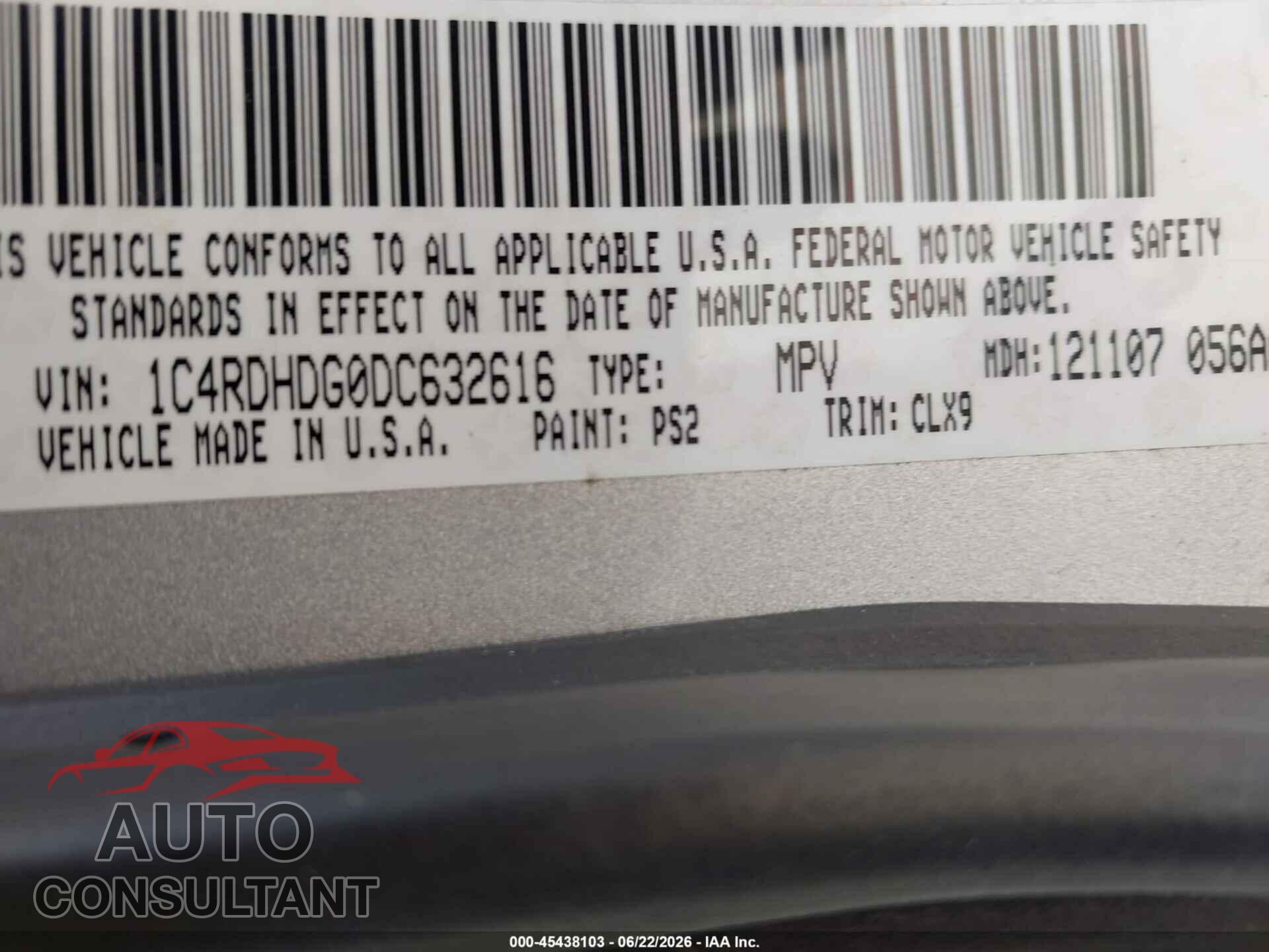 DODGE DURANGO 2013 - 1C4RDHDG0DC632616