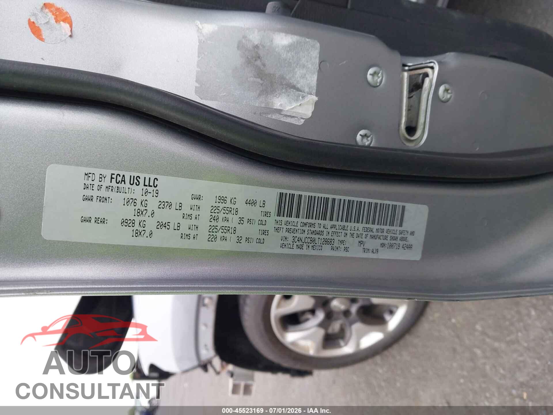 JEEP COMPASS 2020 - 3C4NJCCB0LT128683