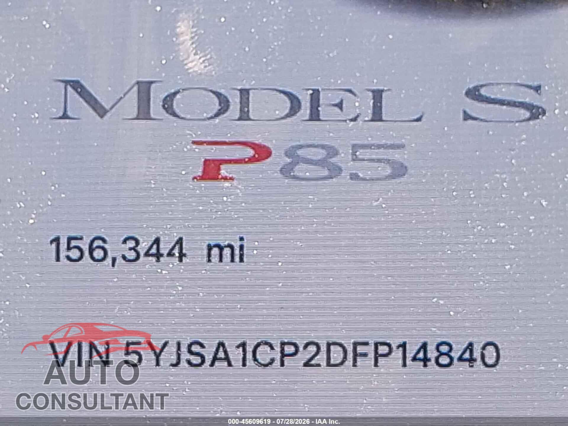 TESLA MODEL S 2013 - 5YJSA1CP2DFP14840