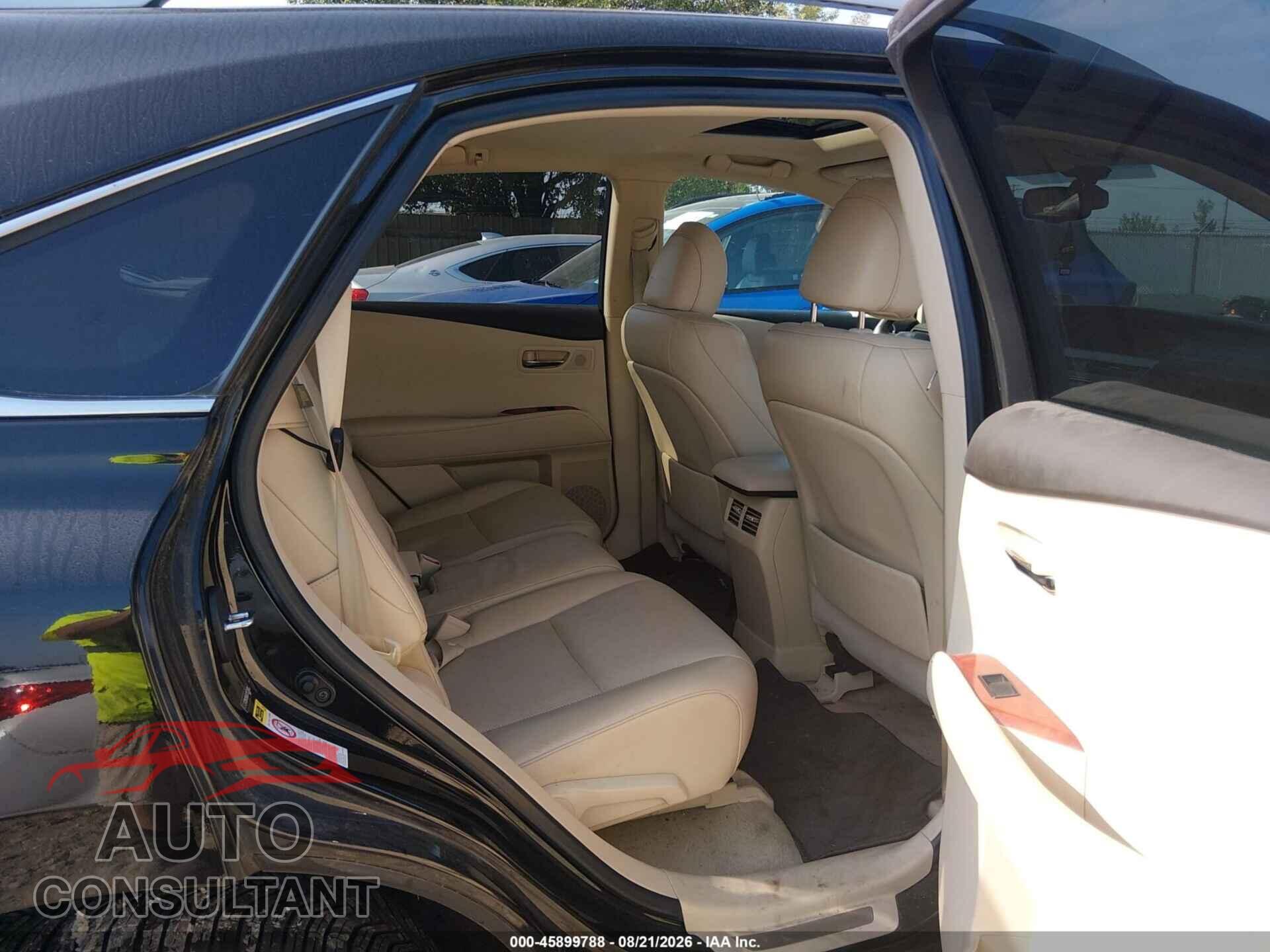 LEXUS RX 350 2012 - 2T2BK1BA5CC152585
