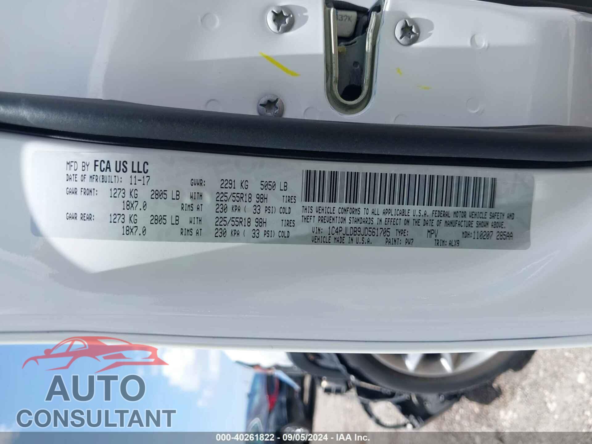JEEP CHEROKEE 2018 - 1C4PJLDB9JD561705