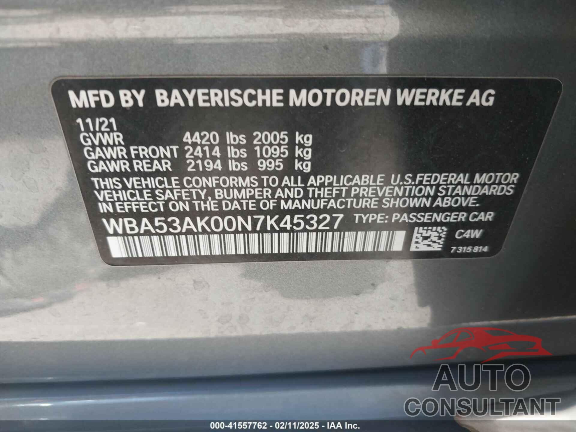 BMW 228 GRAN COUPE 2022 - WBA53AK00N7K45327