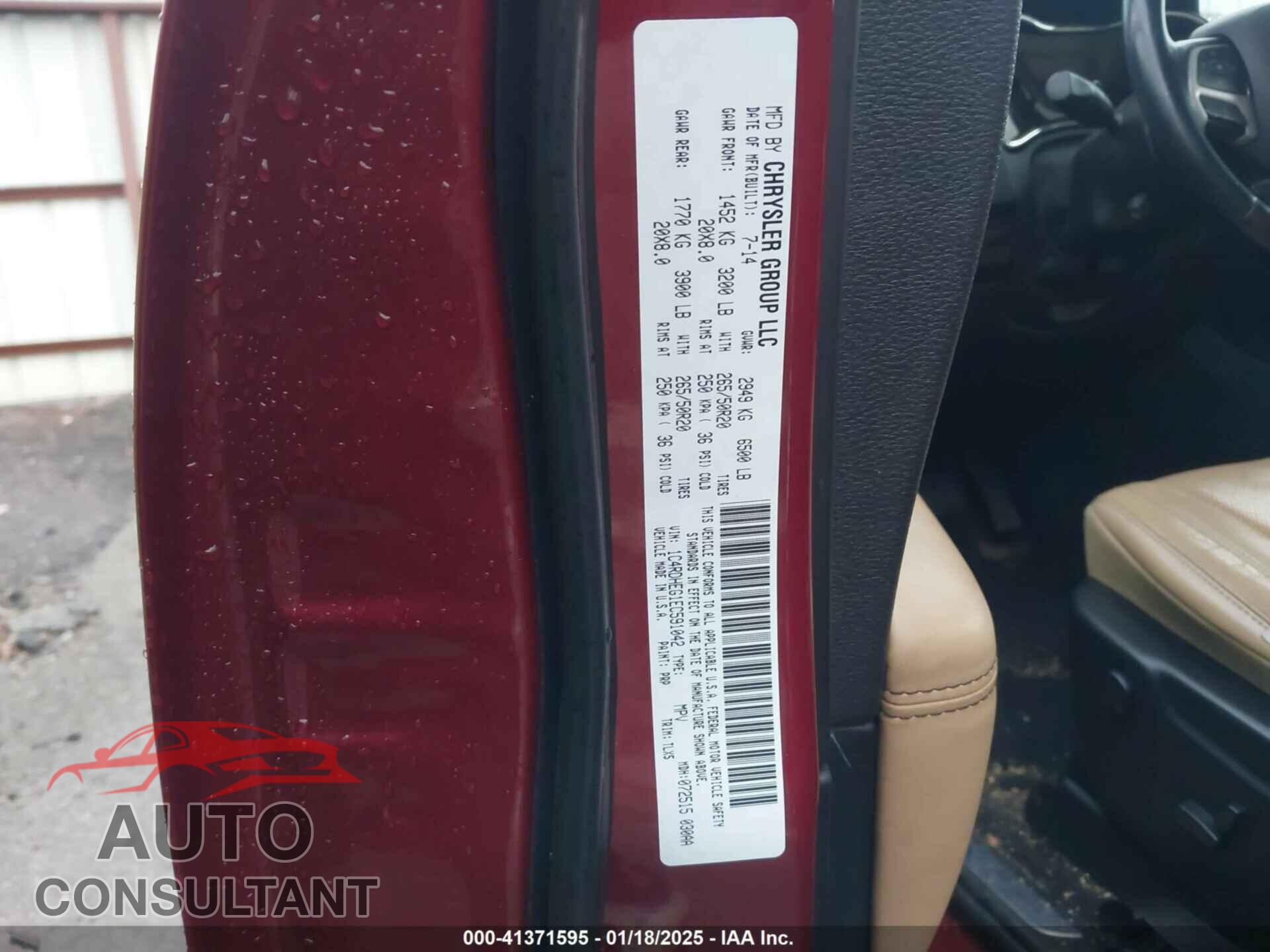 DODGE DURANGO 2014 - 1C4RDHEG1EC591042