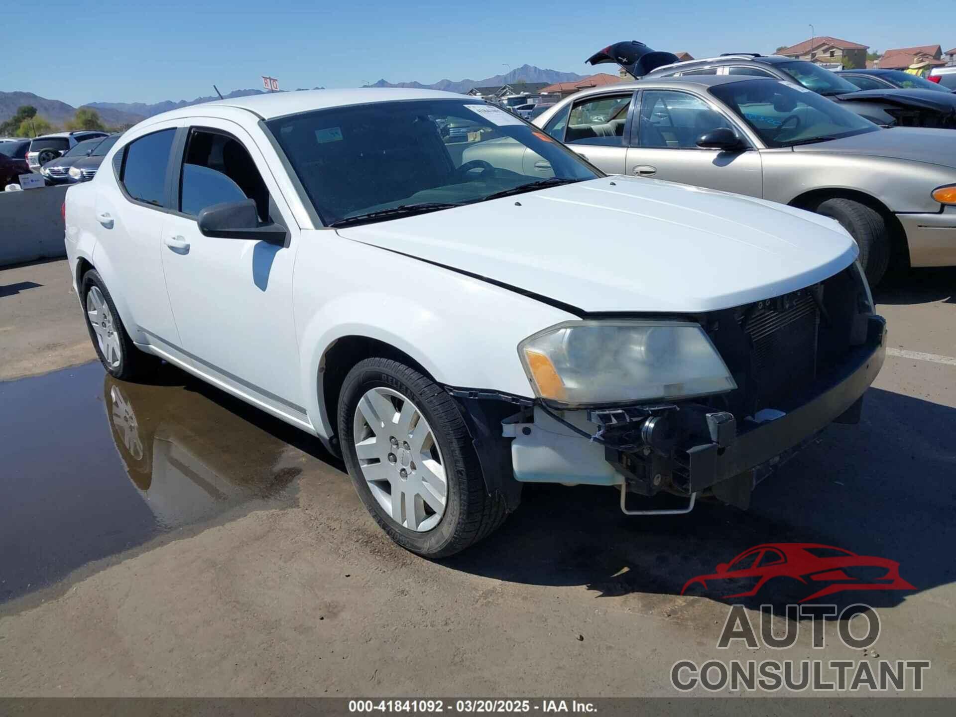 DODGE AVENGER 2012 - 1C3CDZABXCN109552