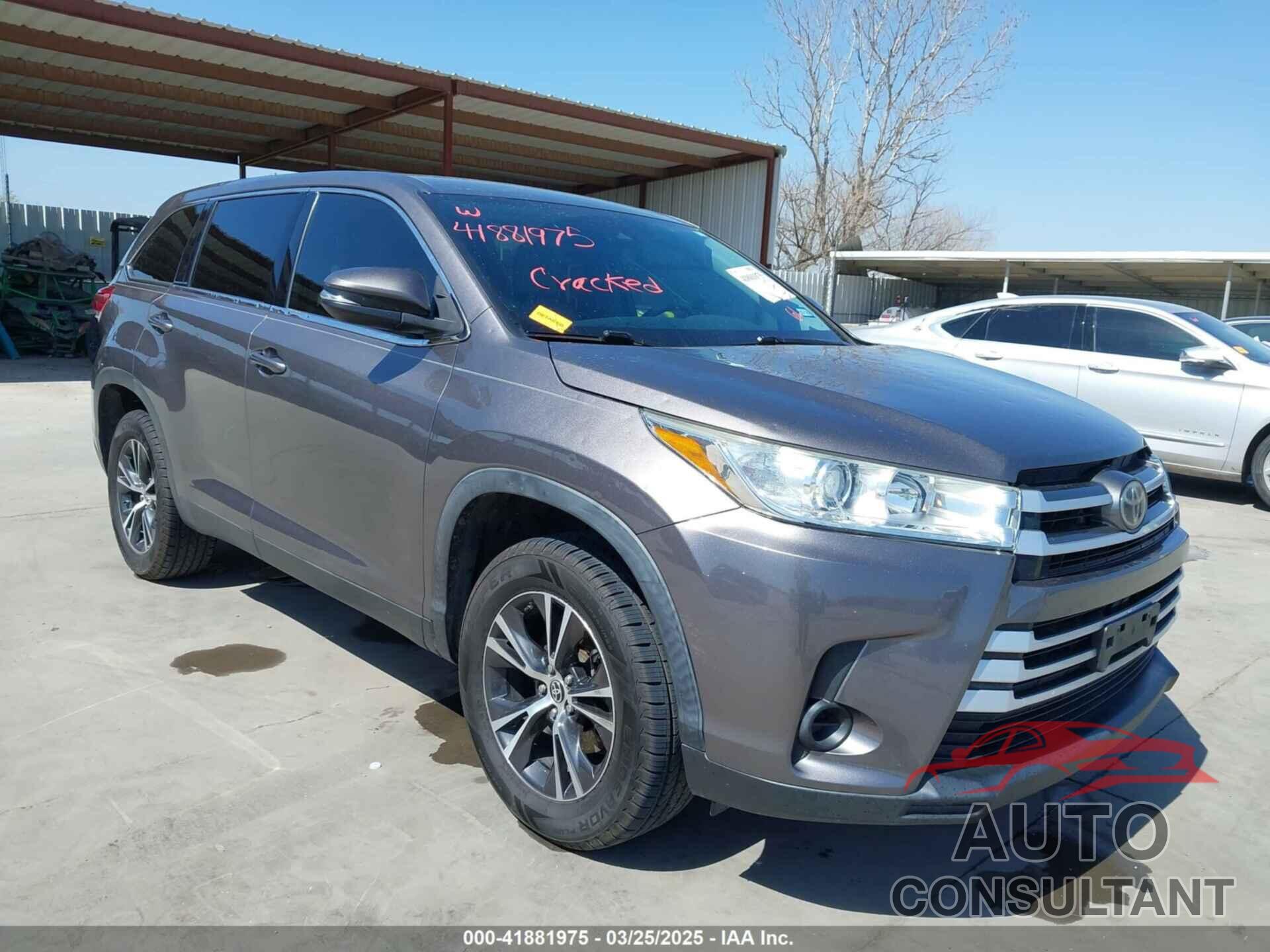 TOYOTA HIGHLANDER 2019 - 5TDZZRFH9KS368076