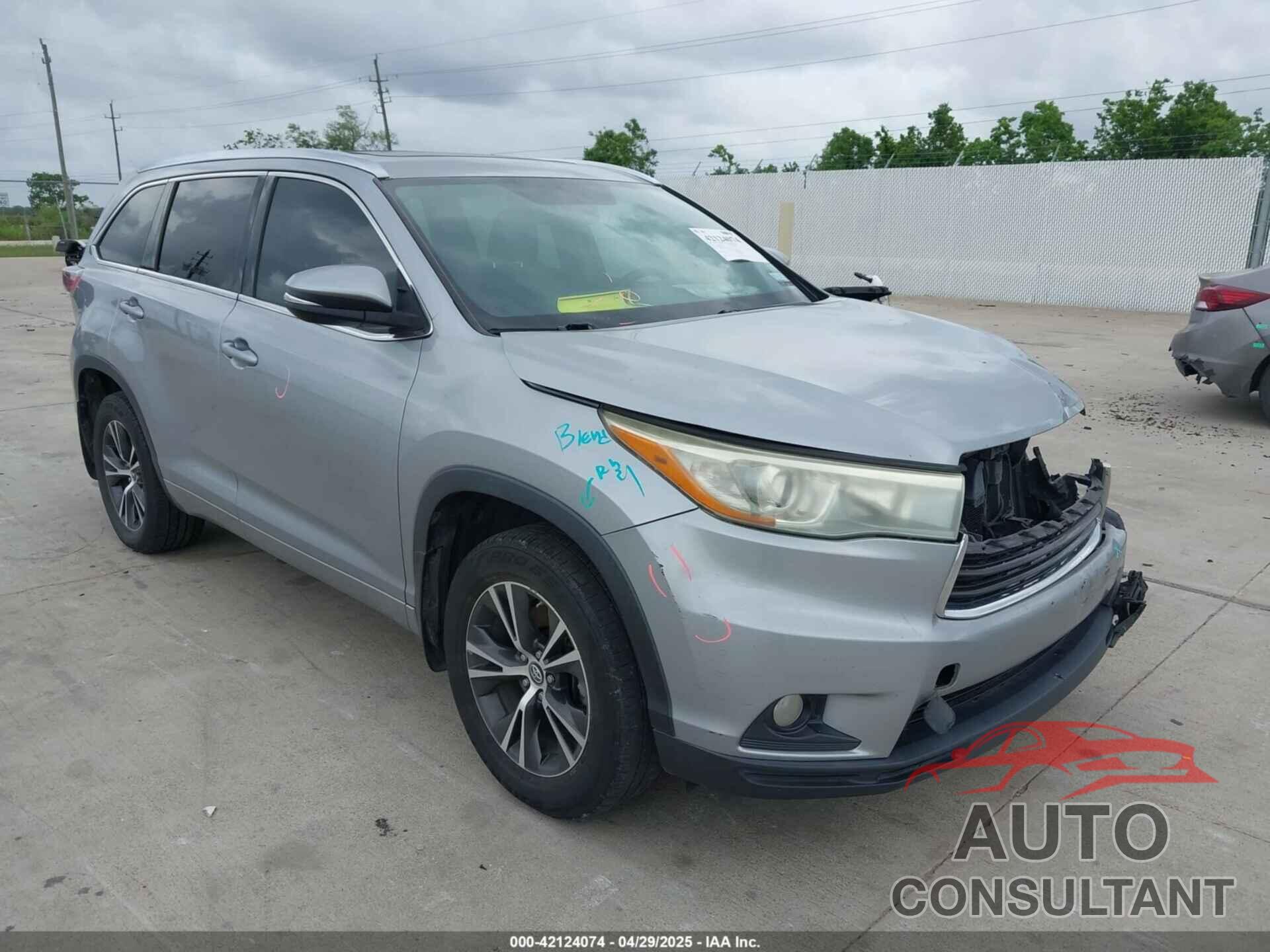 TOYOTA HIGHLANDER 2016 - 5TDKKRFH2GS153118