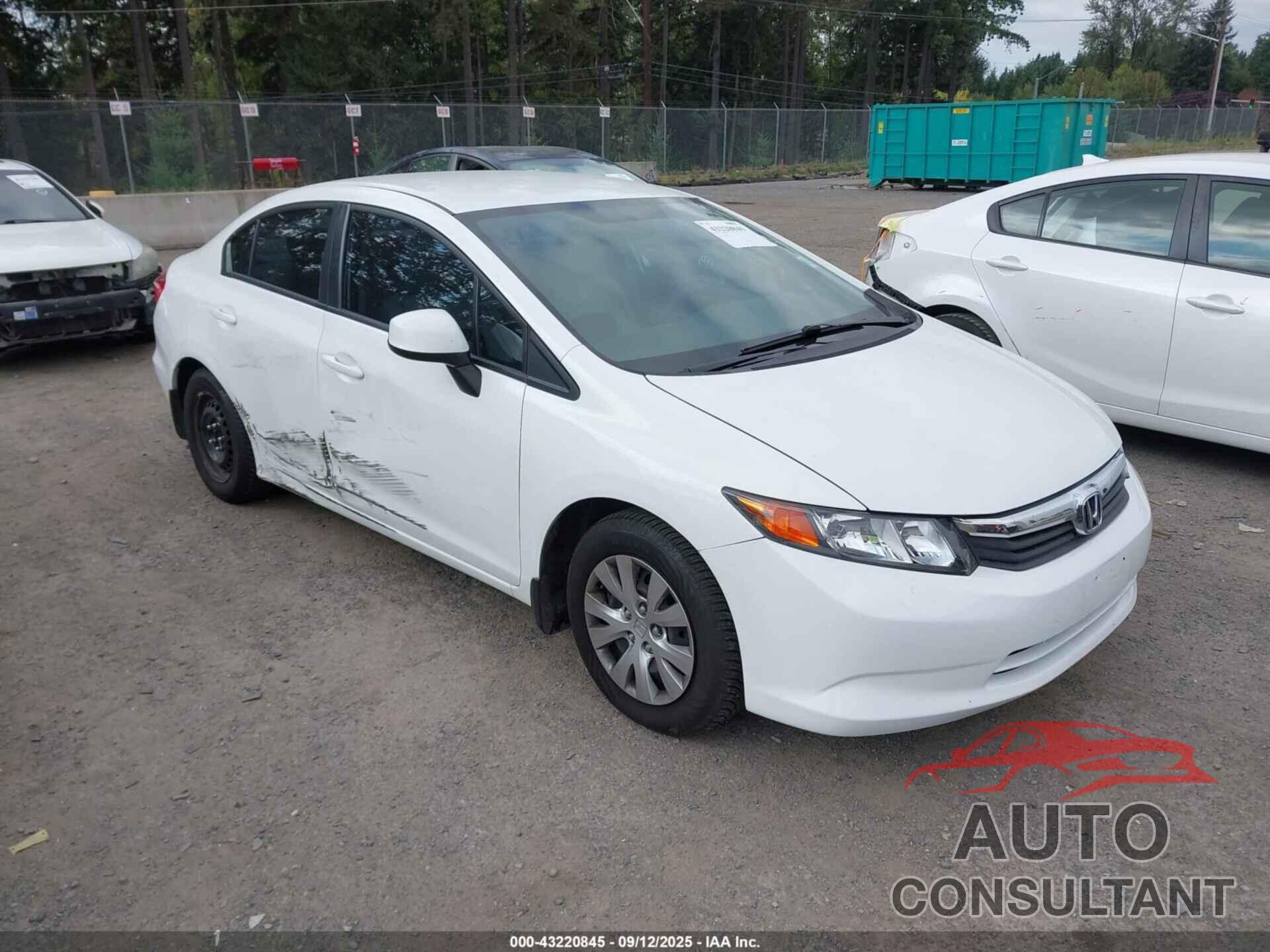 HONDA CIVIC 2012 - 19XFB2F51CE384515