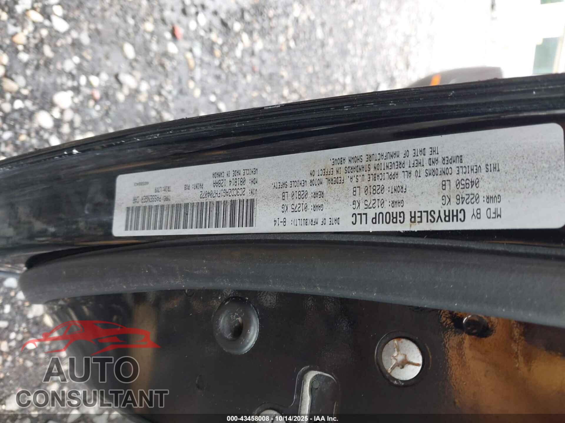 DODGE CHALLENGER 2015 - 2C3CDZAG1FH704072