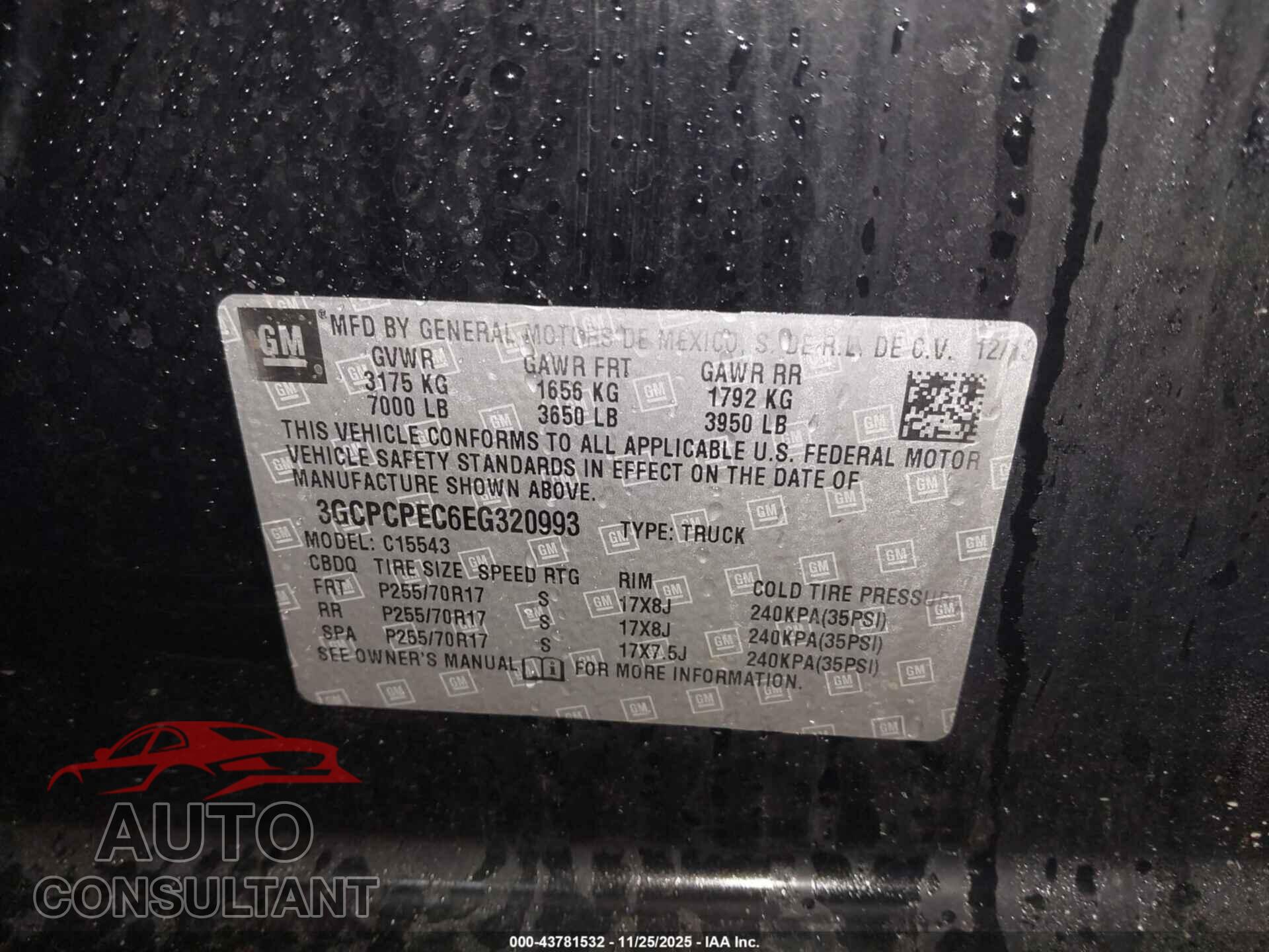 CHEVROLET SILVERADO 1500 2014 - 3GCPCPEC6EG320993
