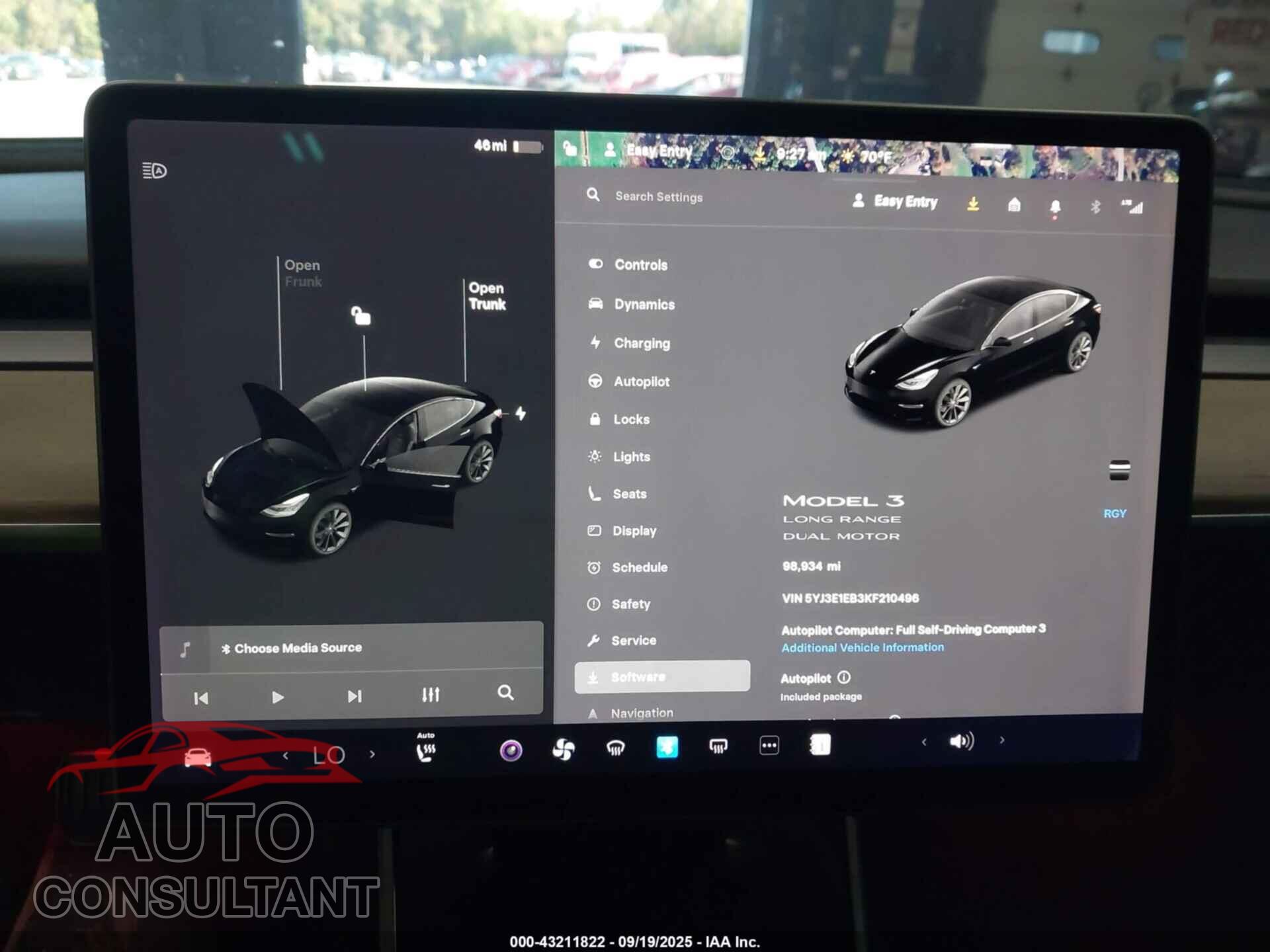 TESLA MODEL 3 2019 - 5YJ3E1EB3KF210496