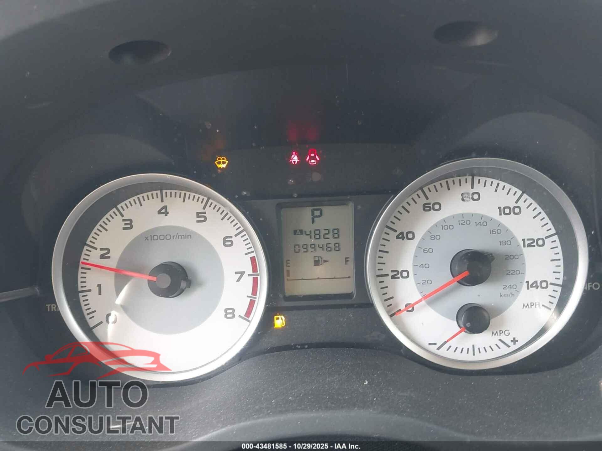 SUBARU IMPREZA 2012 - JF1GPAC63CH218574