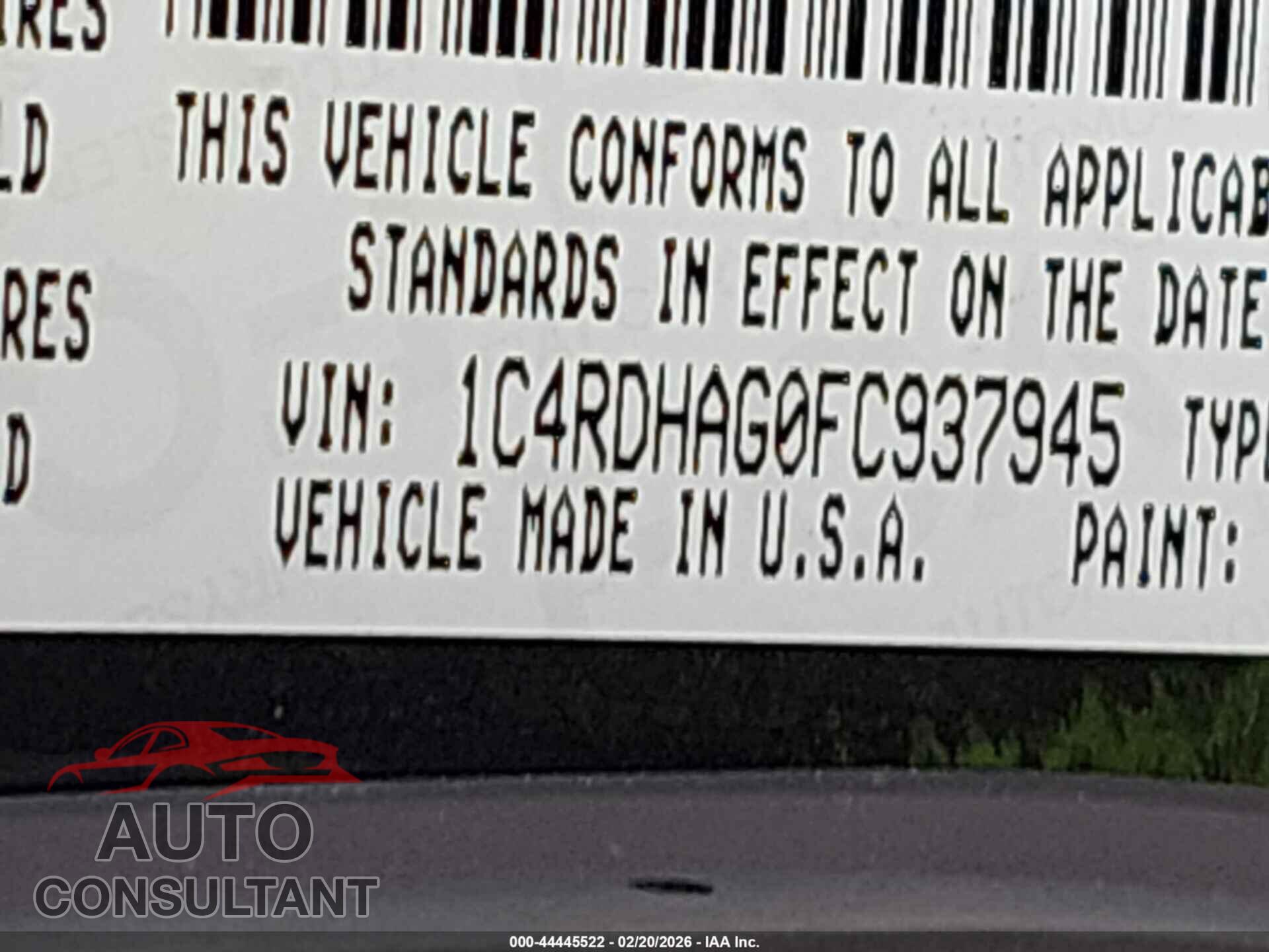 DODGE DURANGO 2015 - 1C4RDHAG0FC937945