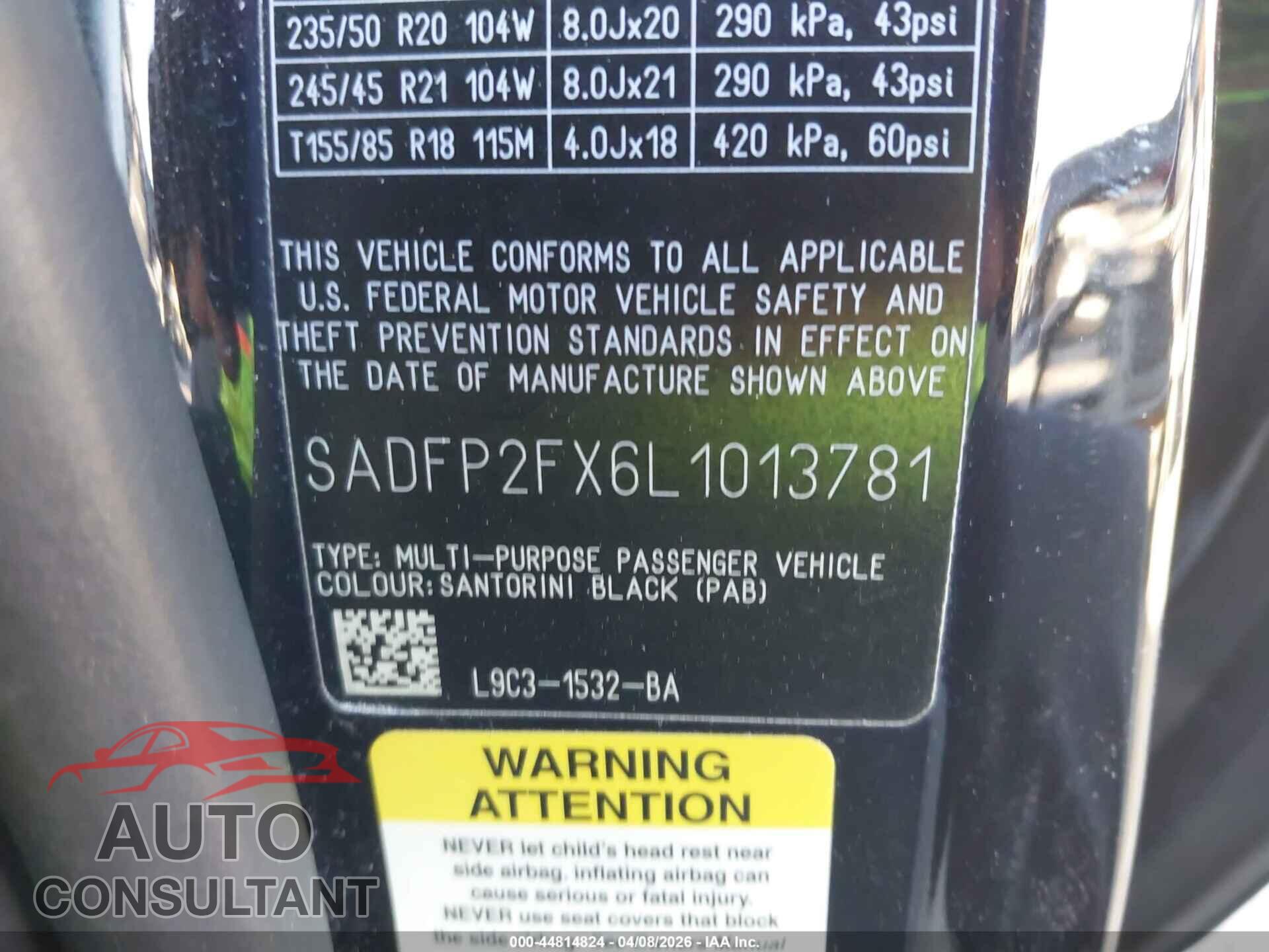 JAGUAR E-PACE 2020 - SADFP2FX6L1013781