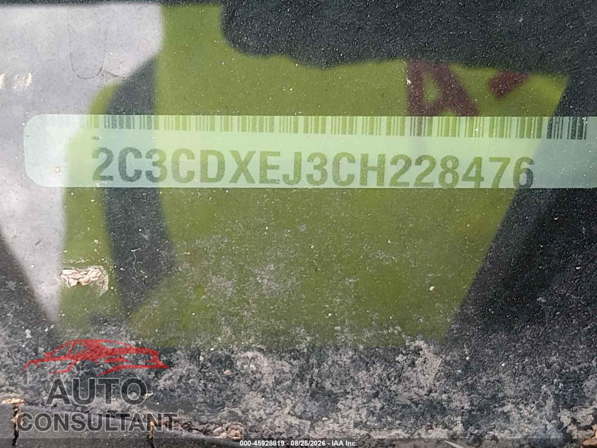 DODGE CHARGER 2012 - 2C3CDXEJ3CH228476