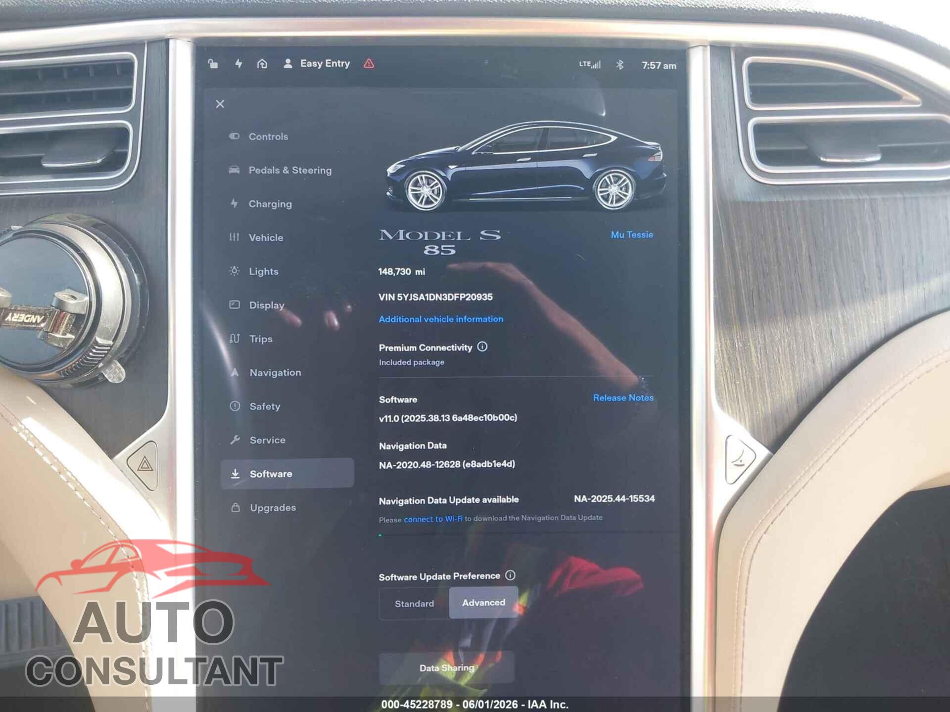 TESLA MODEL S 2013 - 5YJSA1DN3DFP20935