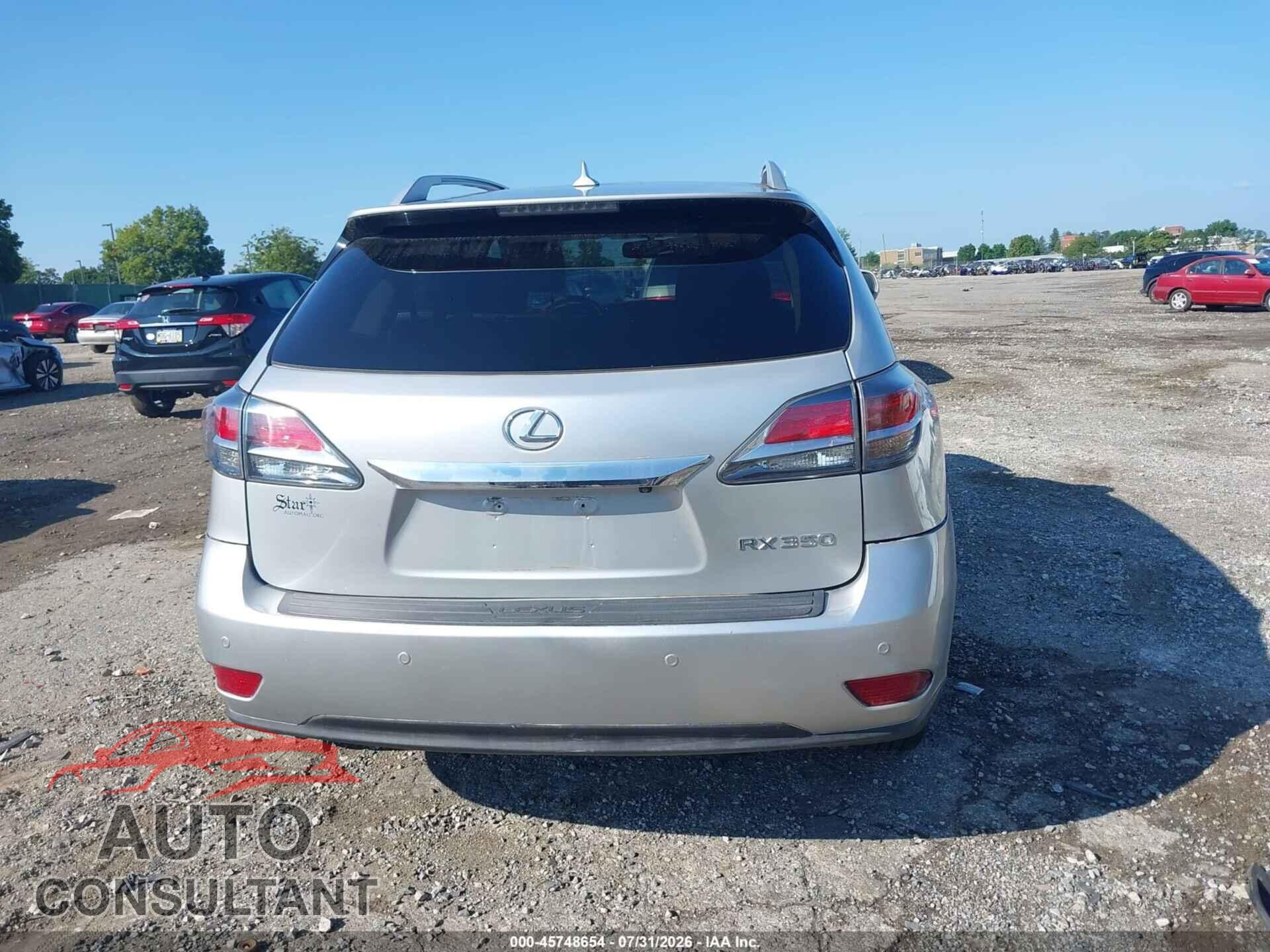 LEXUS RX 350 2013 - 2T2BK1BA7DC180101
