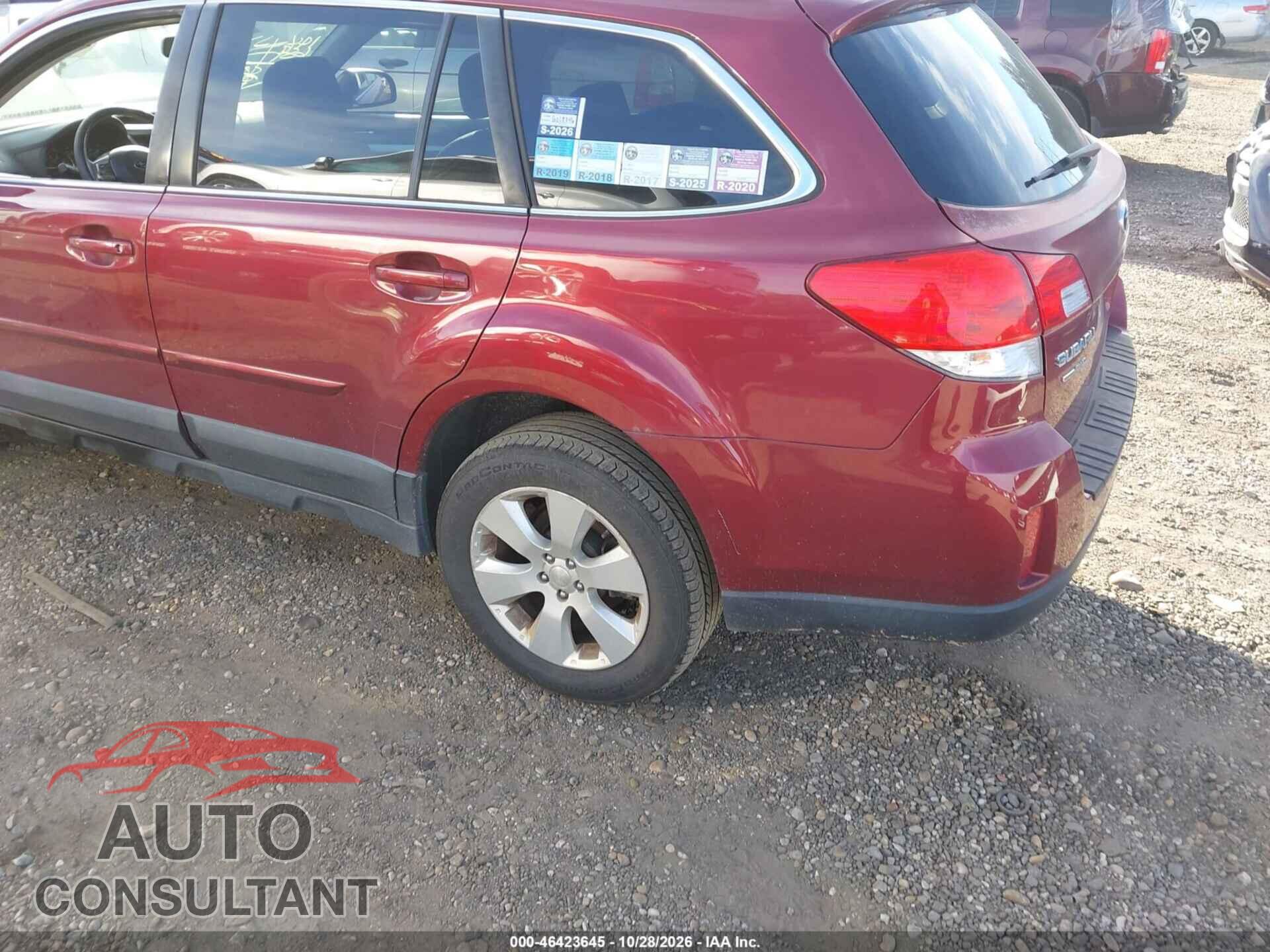 SUBARU OUTBACK 2012 - 4S4BRBCC2C3258101
