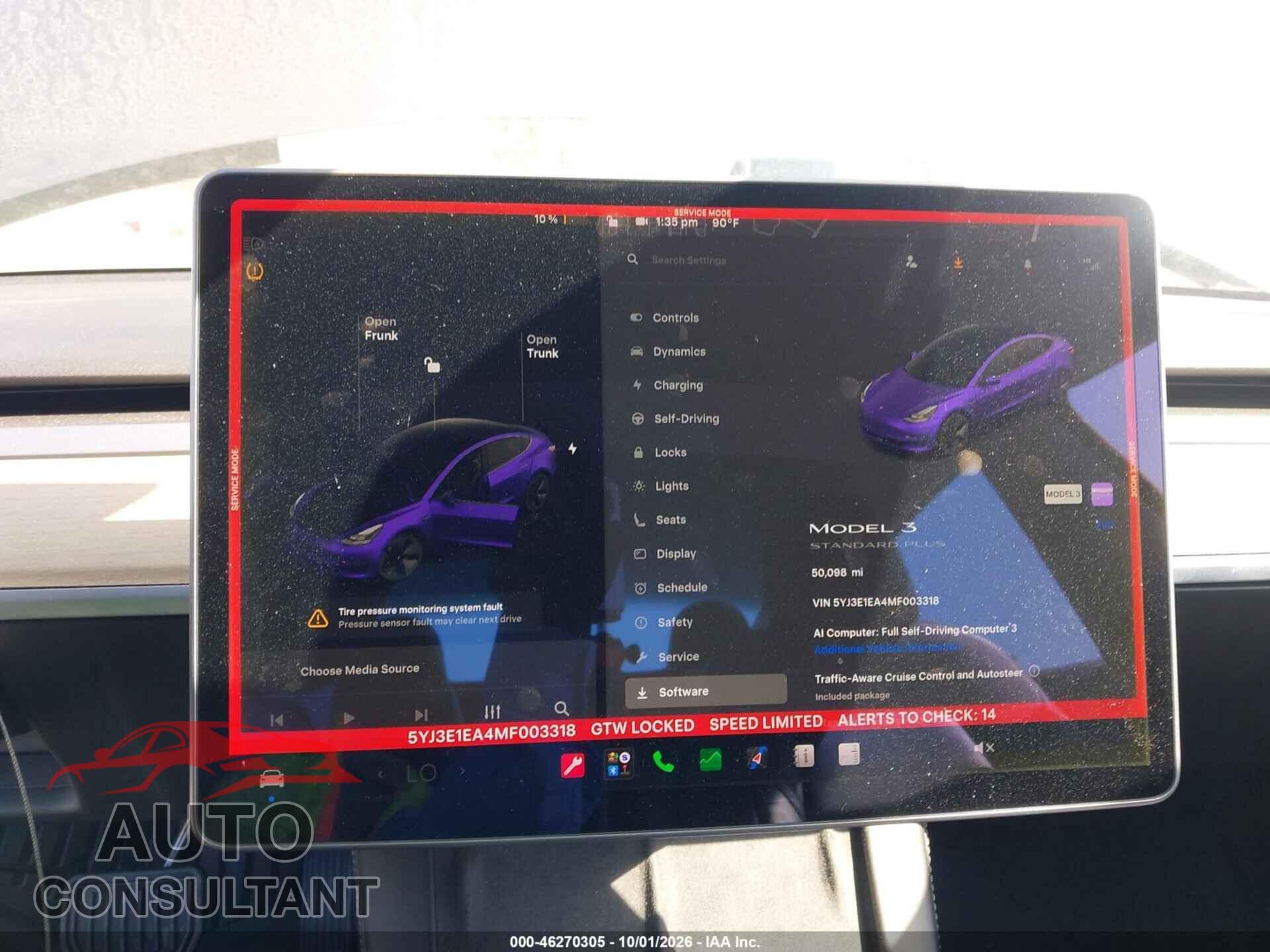 TESLA MODEL 3 2021 - 5YJ3E1EA4MF003318