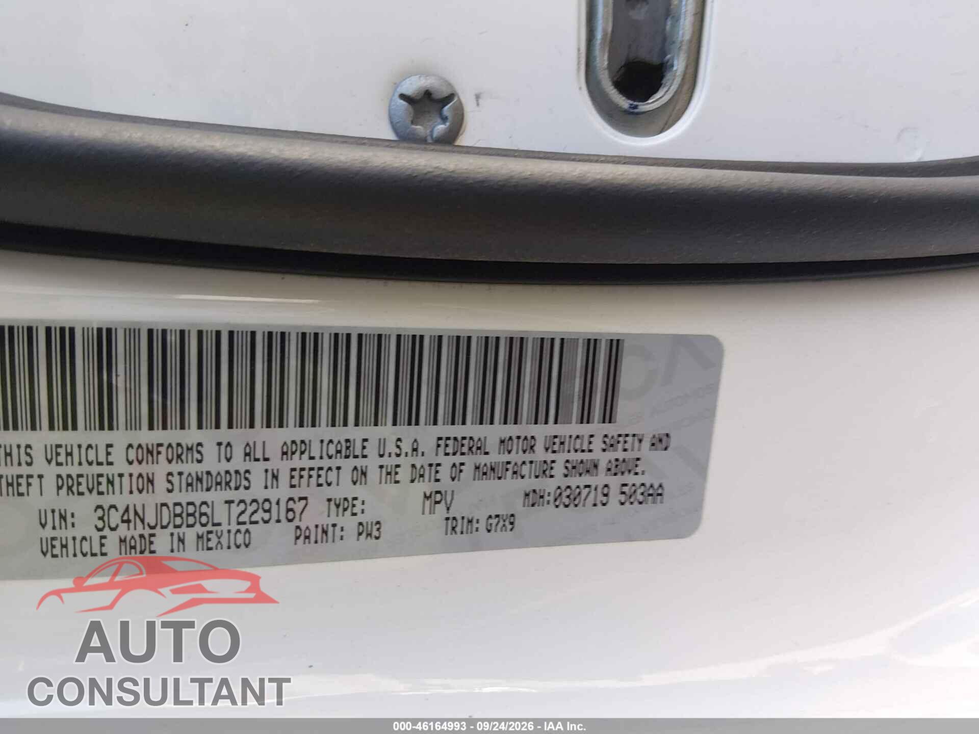 JEEP COMPASS 2020 - 3C4NJDBB6LT229167