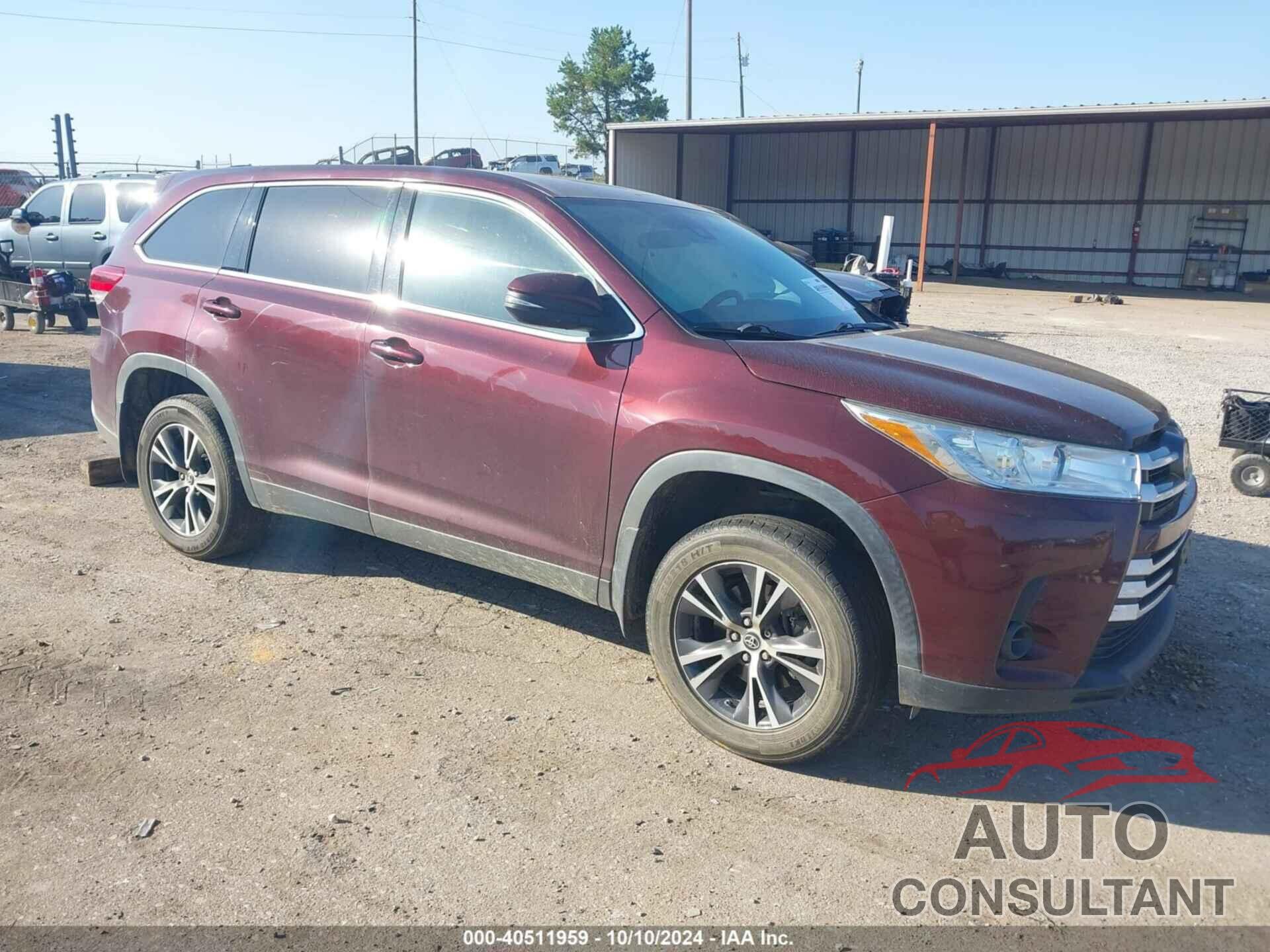 TOYOTA HIGHLANDER 2019 - 5TDZZRFH4KS354778