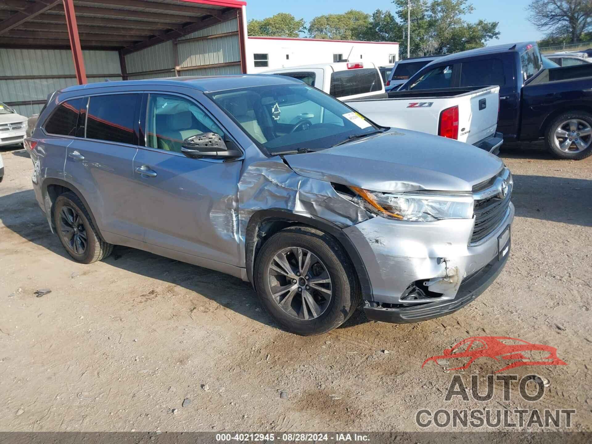 TOYOTA HIGHLANDER 2016 - 5TDJKRFH0GS504751