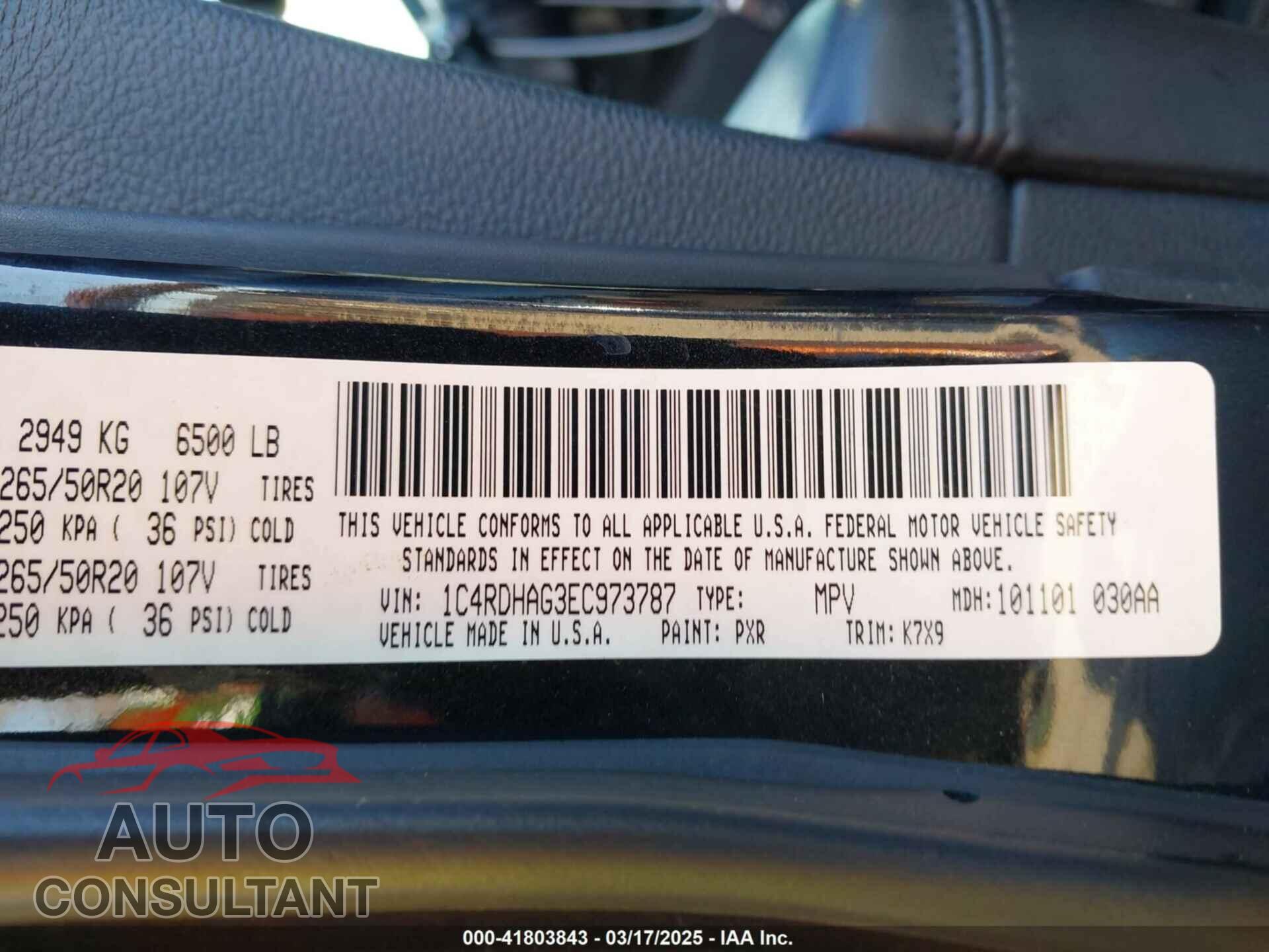 DODGE DURANGO 2014 - 1C4RDHAG3EC973787