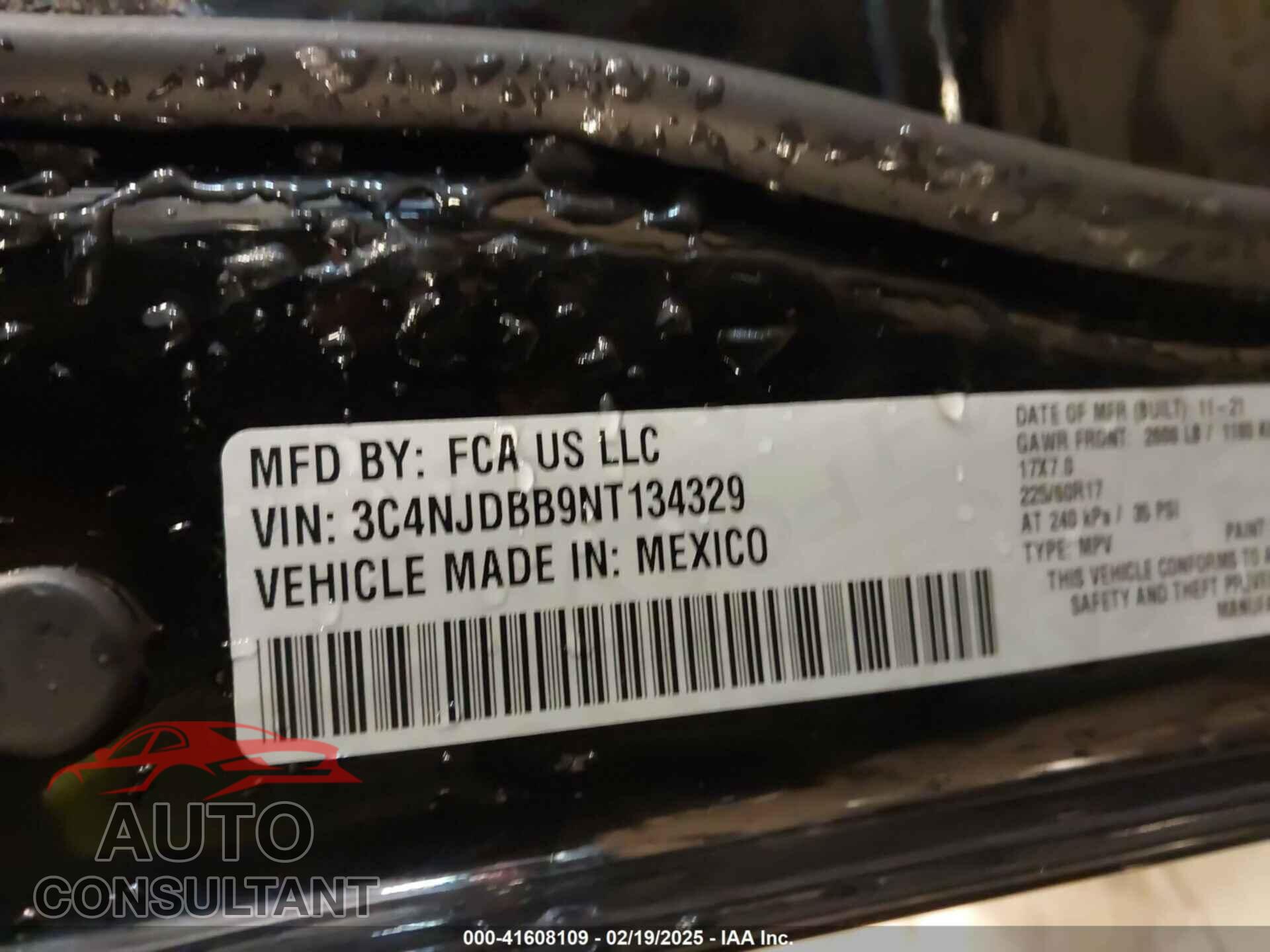 JEEP COMPASS 2022 - 3C4NJDBB9NT134329