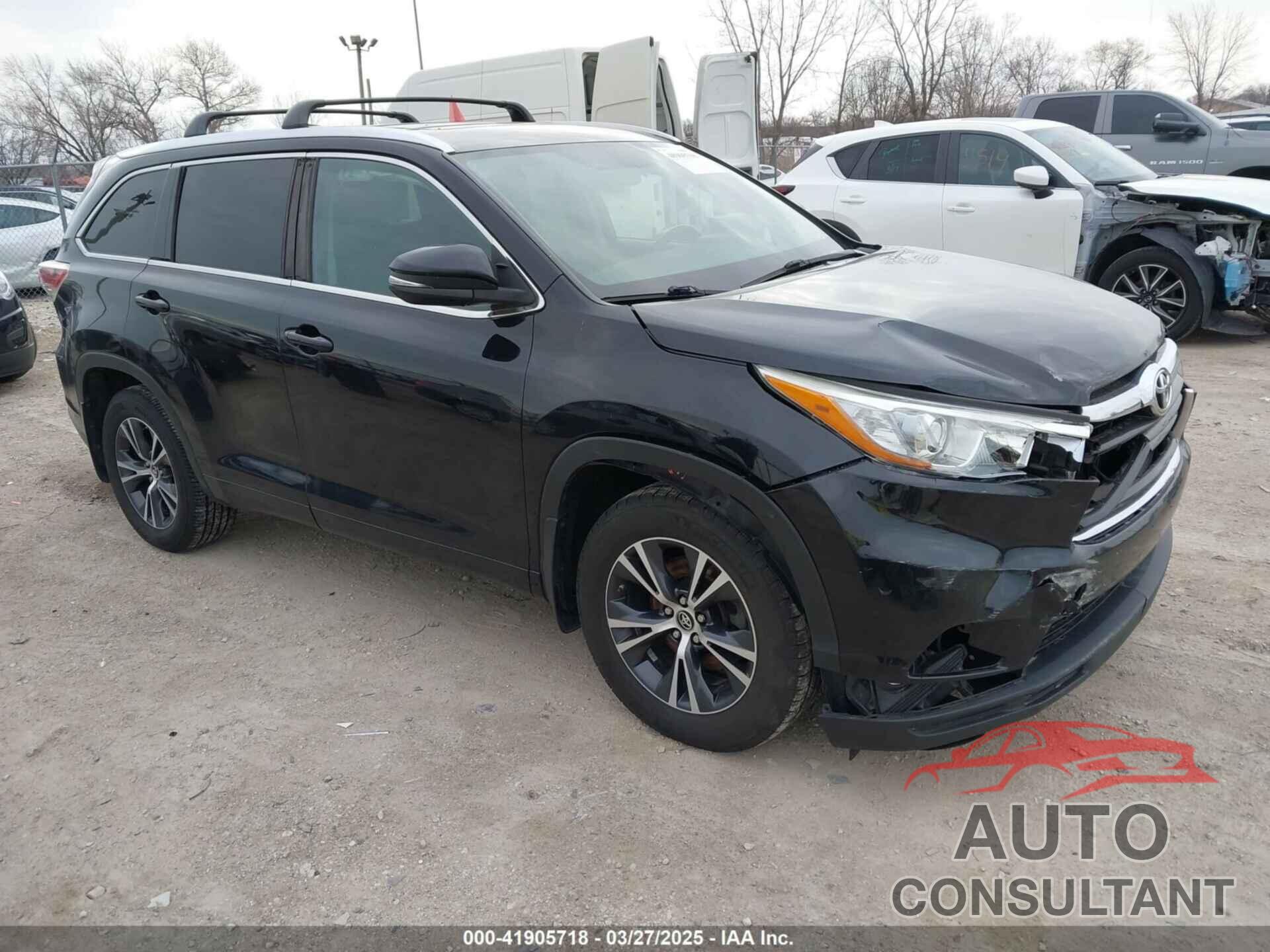 TOYOTA HIGHLANDER 2016 - 5TDJKRFH5GS262569