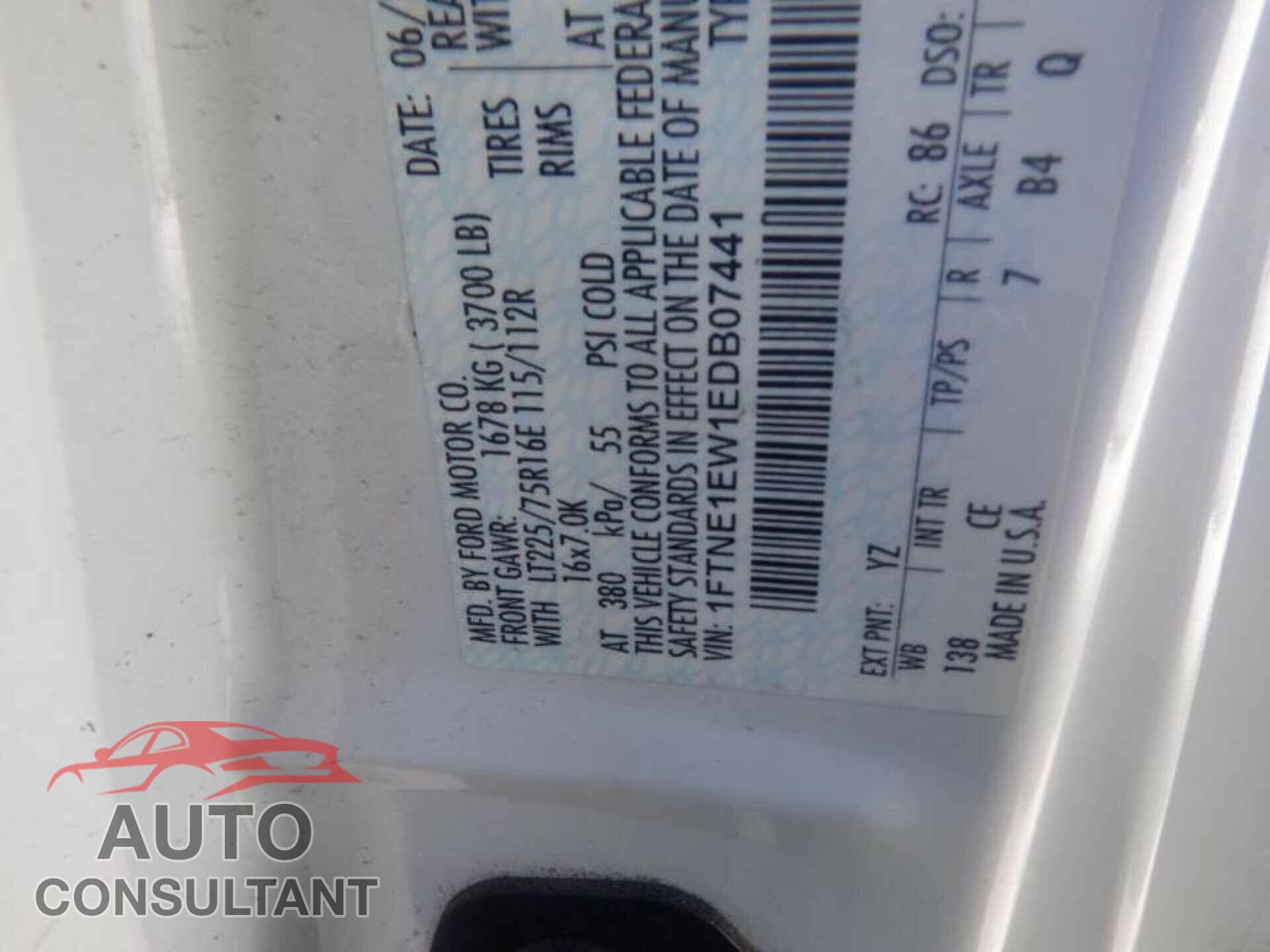 FORD E-150 2014 - 1FTNE1EW1EDB07441