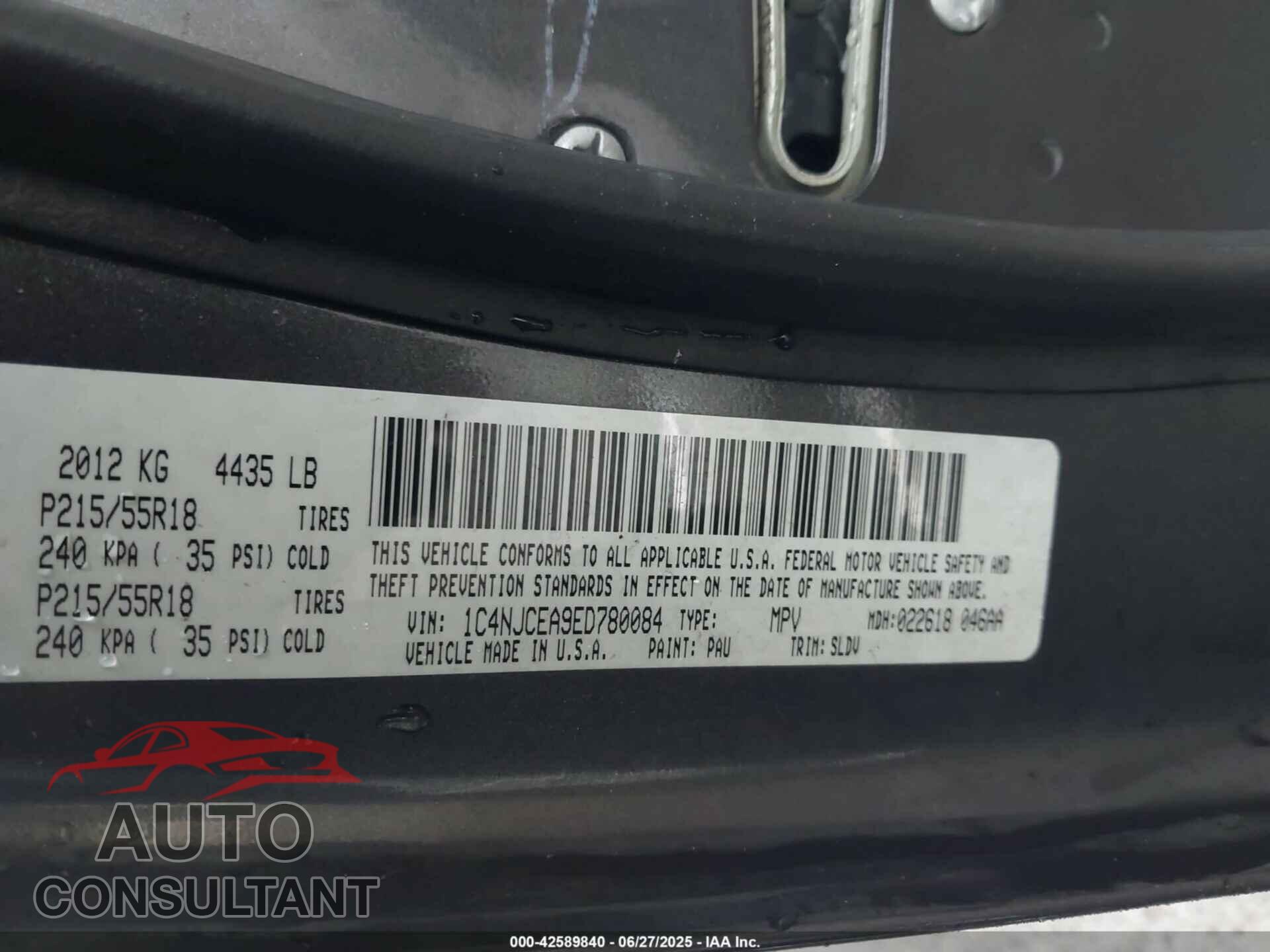 JEEP COMPASS 2014 - 1C4NJCEA9ED780084