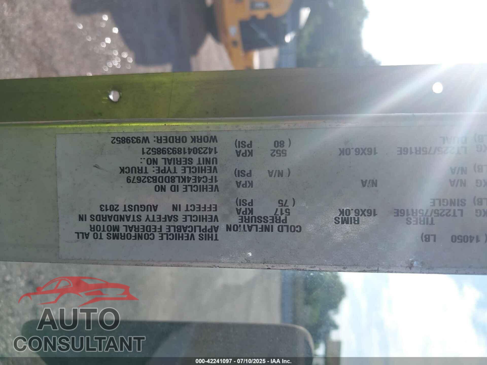 FORD E-450 STRIPPED 2013 - 1FC4E4KL8DDB32679