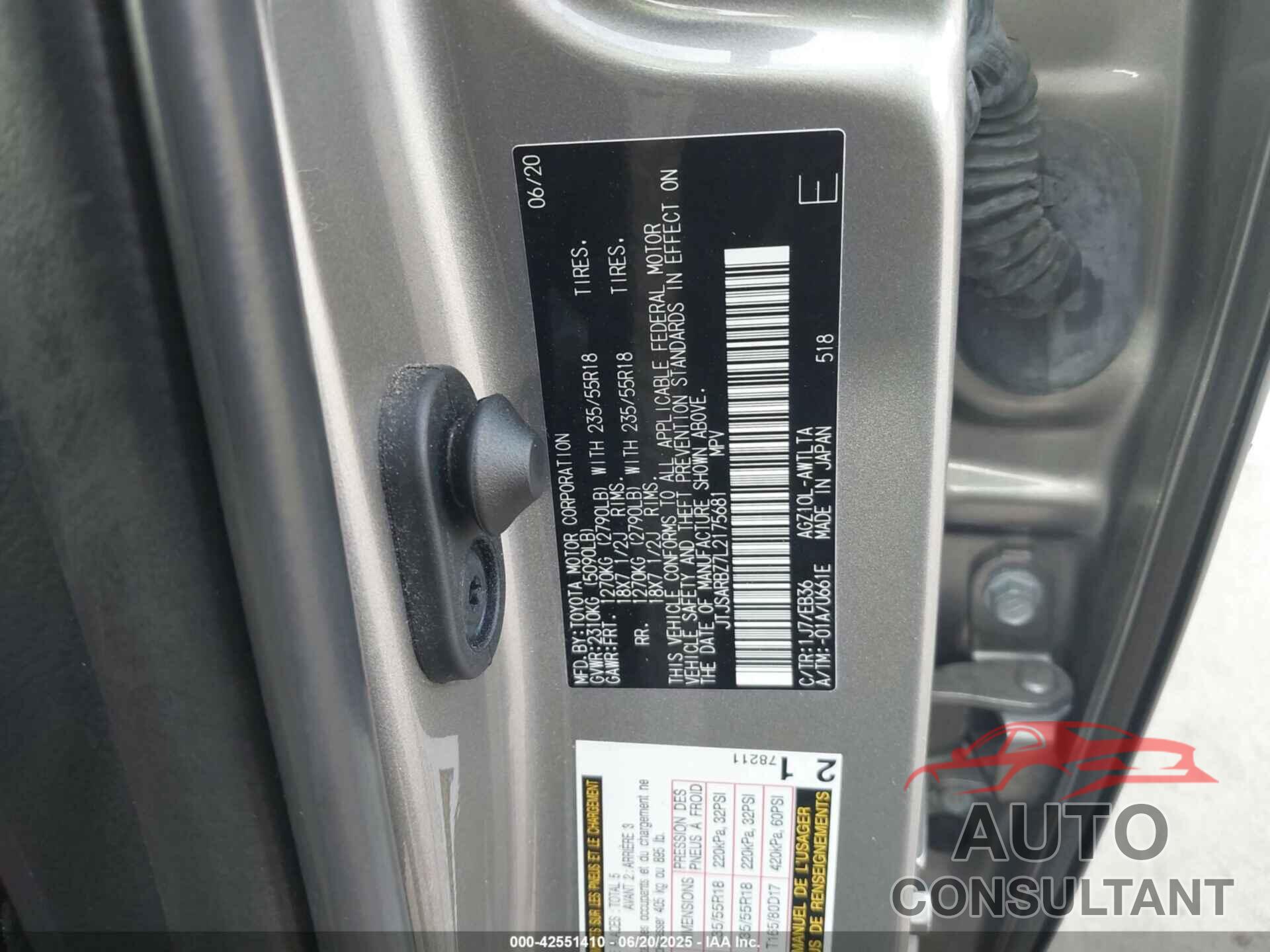 LEXUS NX 300 2020 - JTJSARBZ7L2175681