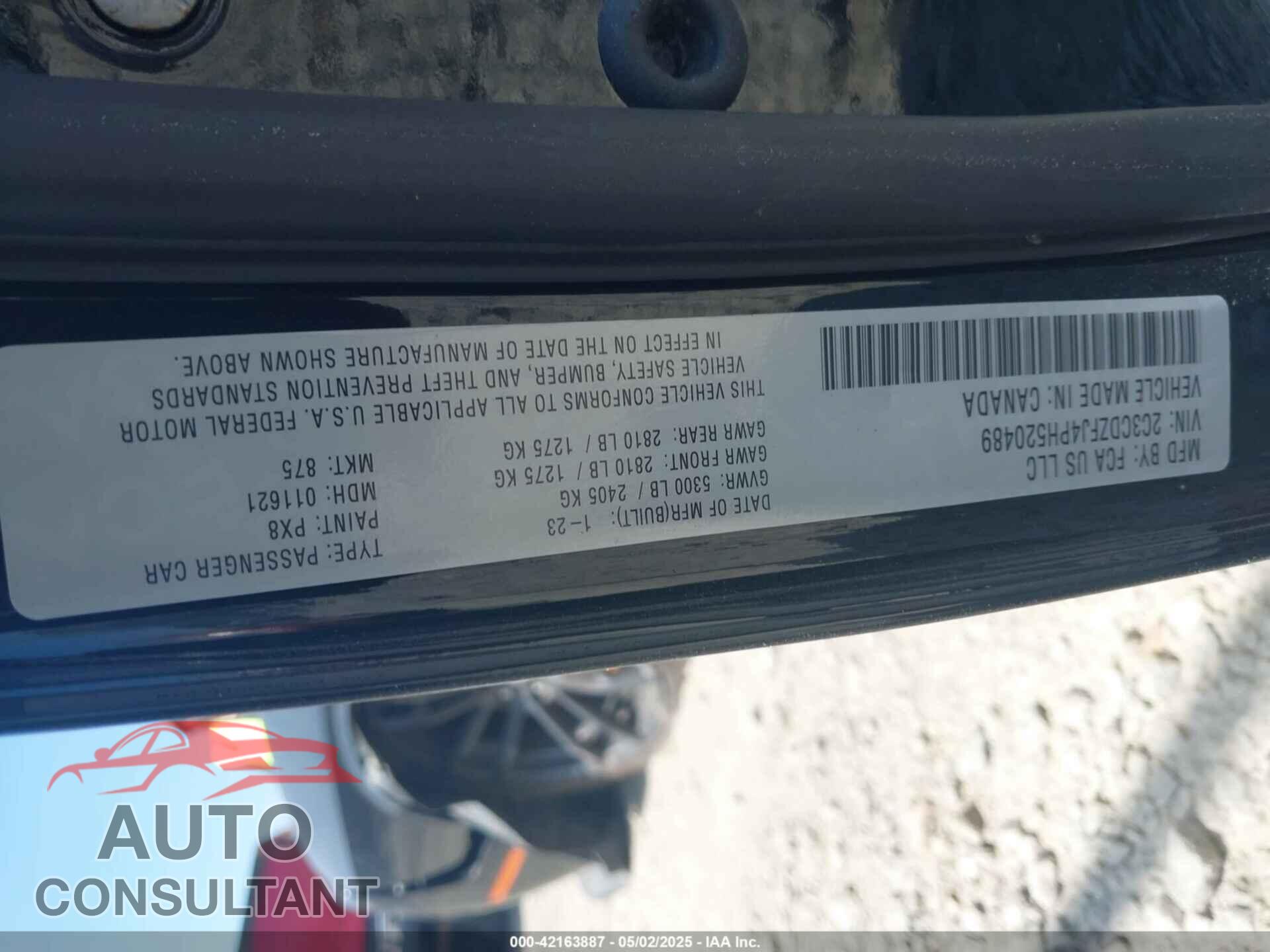 DODGE CHALLENGER 2023 - 2C3CDZFJ4PH520489