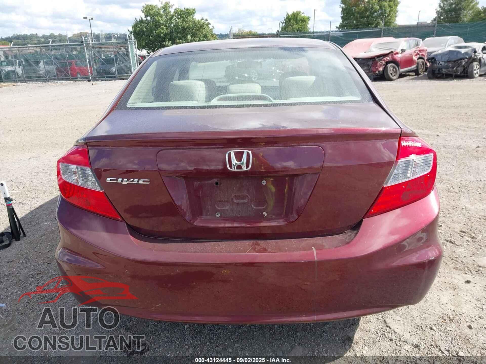 HONDA CIVIC 2012 - 19XFB2F55CE345832