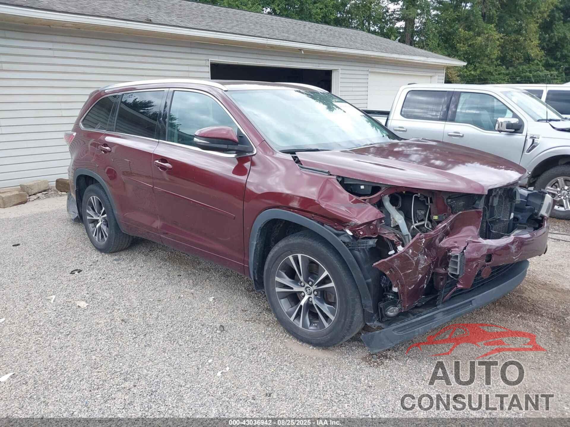 TOYOTA HIGHLANDER 2016 - 5TDJKRFH4GS291819