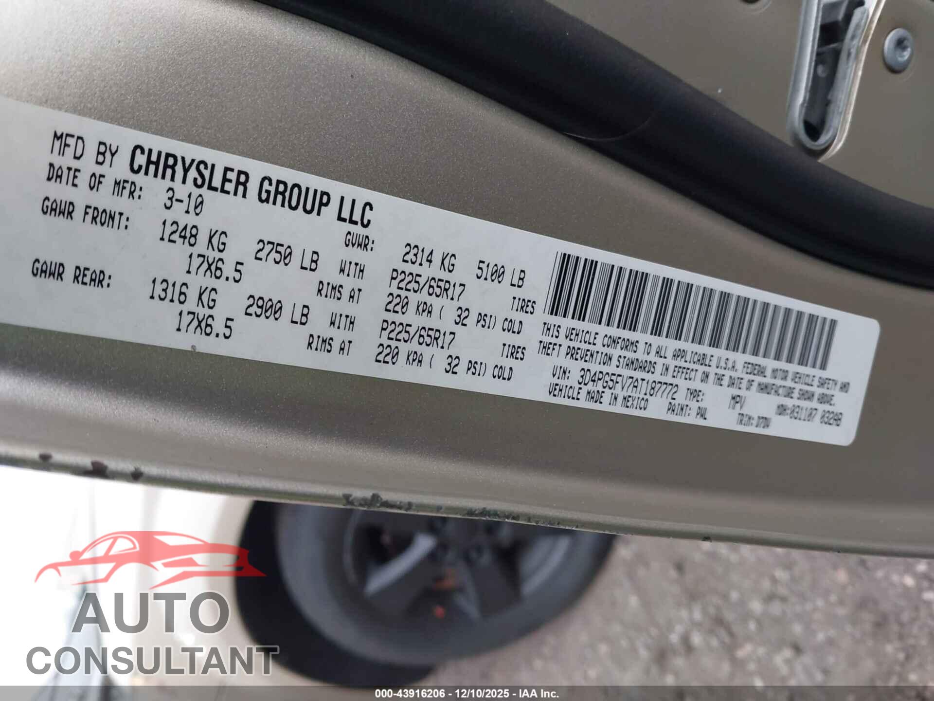 DODGE JOURNEY 2010 - 3D4PG5FV7AT187772