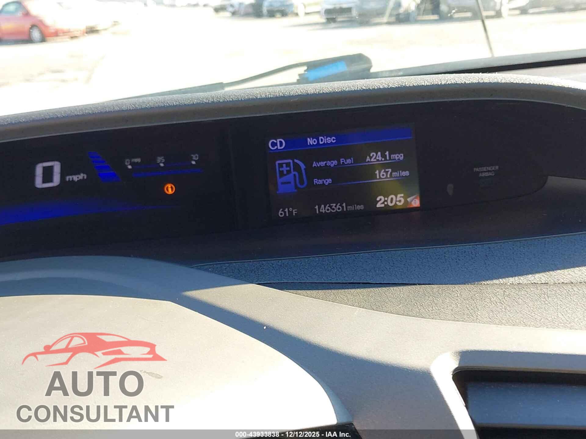HONDA CIVIC 2012 - 2HGFB2F86CH514935