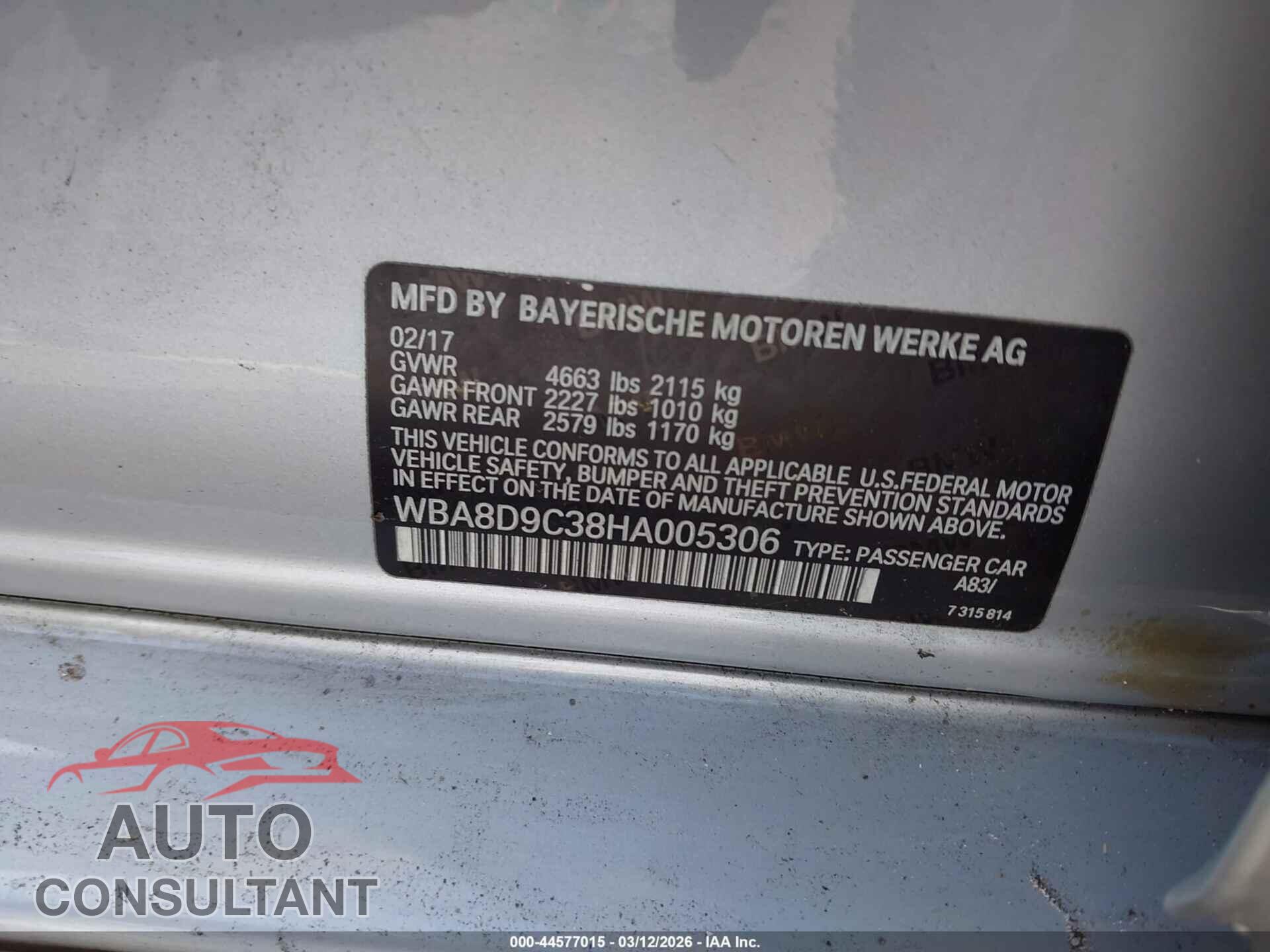 BMW 330I 2017 - WBA8D9C38HA005306