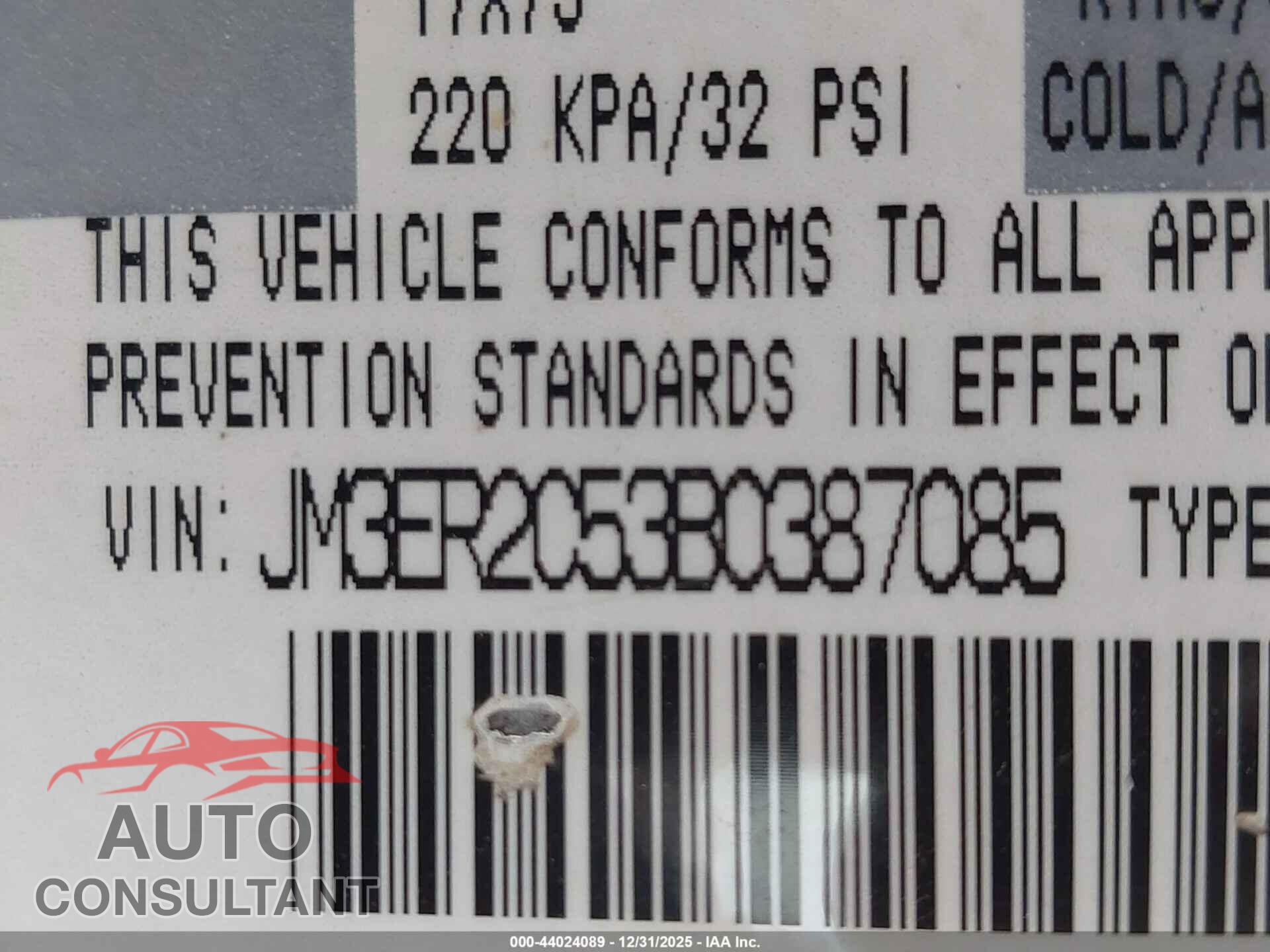 MAZDA CX-7 2011 - JM3ER2C53B0387085