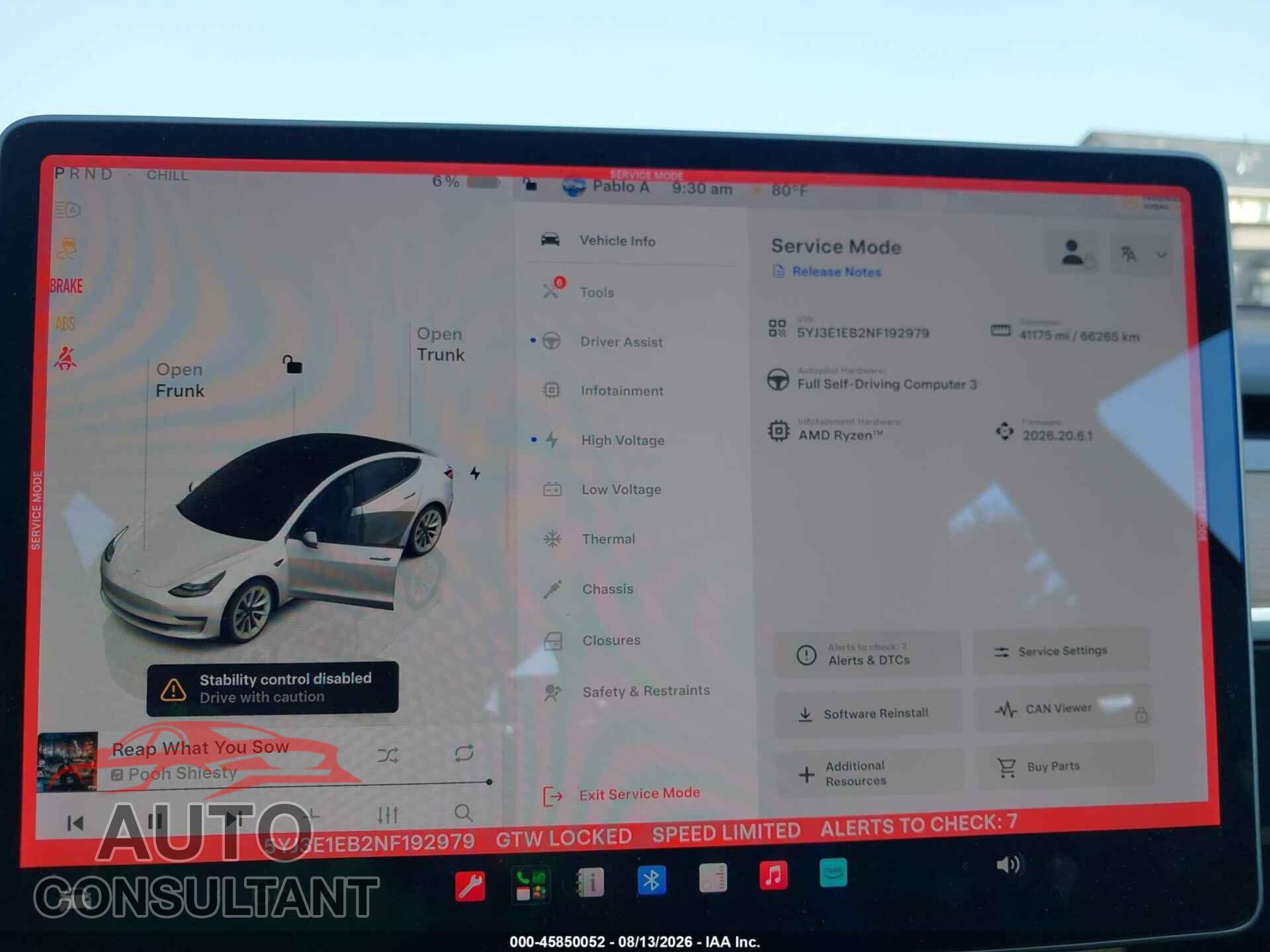 TESLA MODEL 3 2022 - 5YJ3E1EB2NF192979