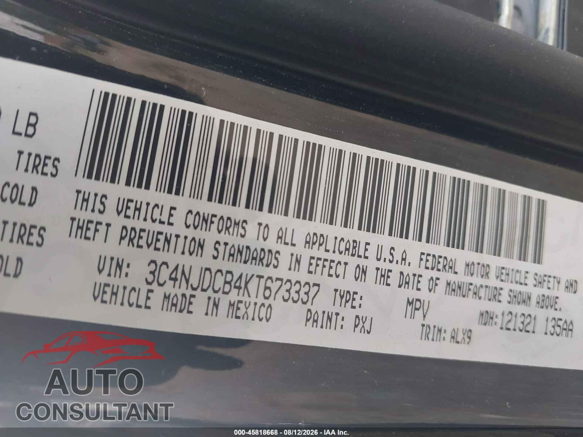 JEEP COMPASS 2019 - 3C4NJDCB4KT673337