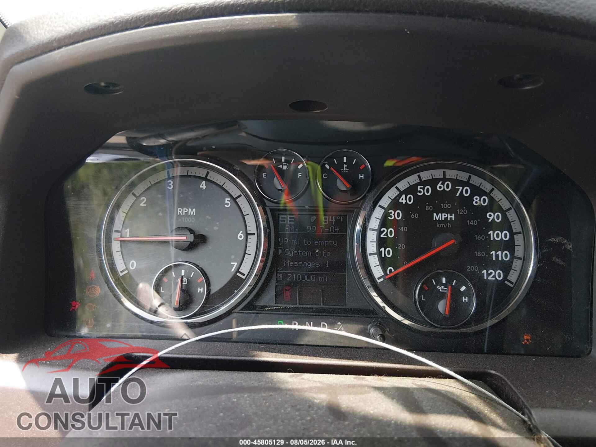 DODGE RAM 1500 2009 - 1D3HB13T09S701316