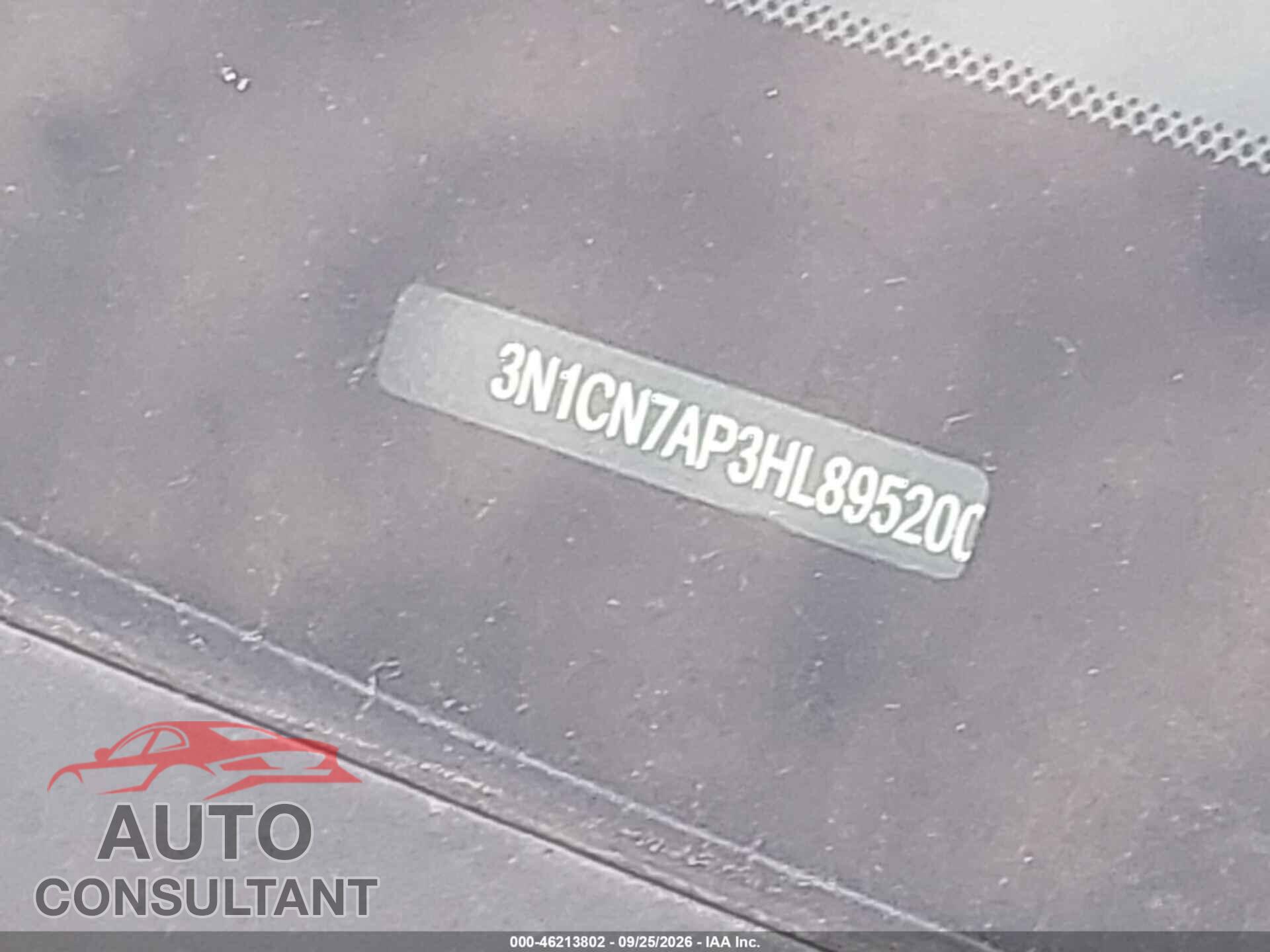 NISSAN VERSA 2017 - 3N1CN7AP3HL895200