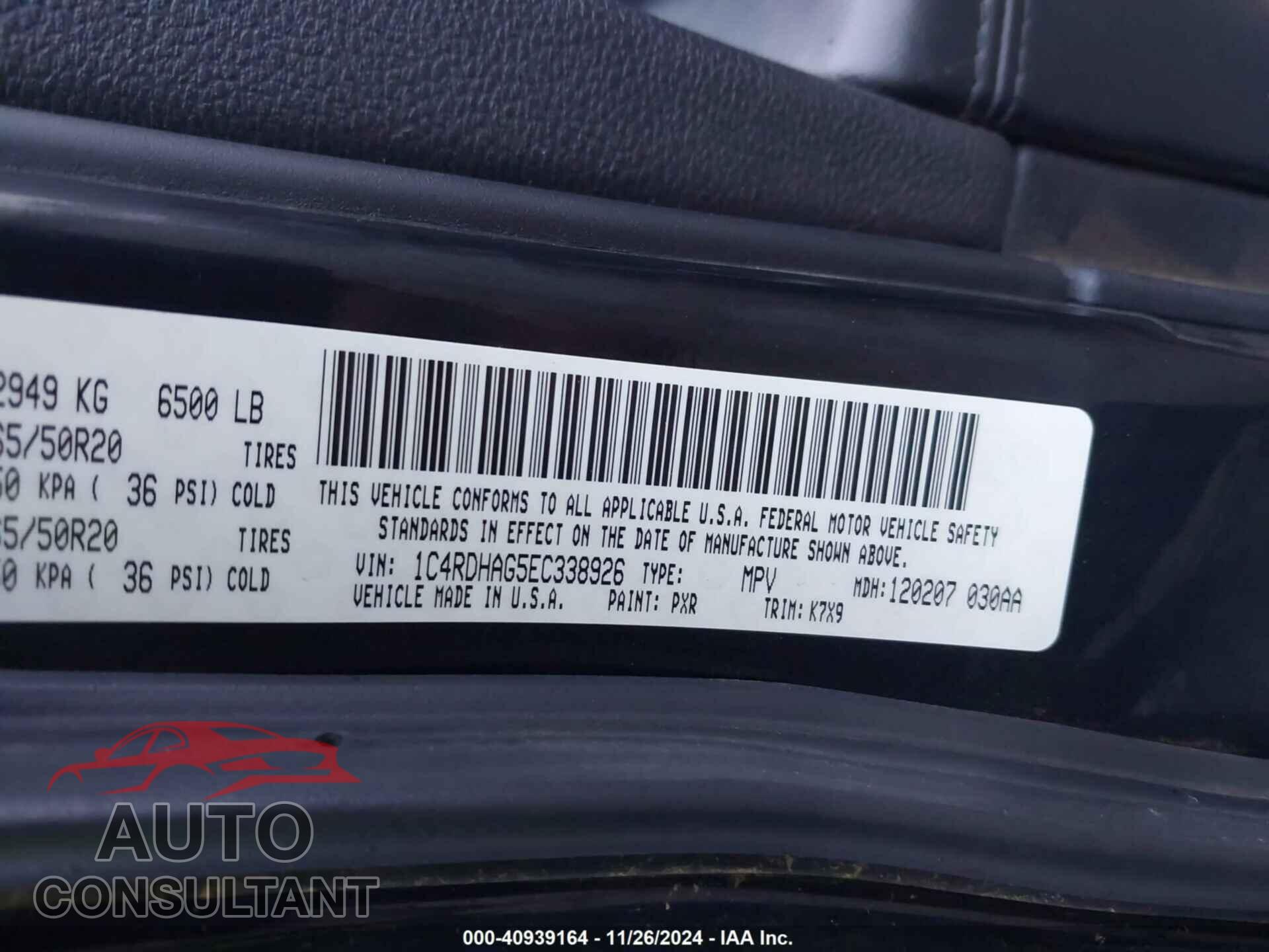 DODGE DURANGO 2014 - 1C4RDHAG5EC338926