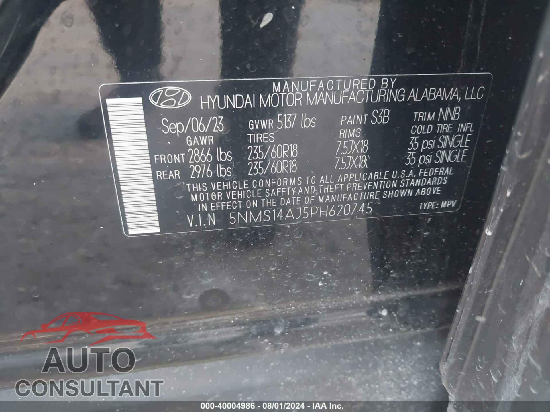 HYUNDAI SANTA FE 2023 - 5NMS14AJ5PH620745