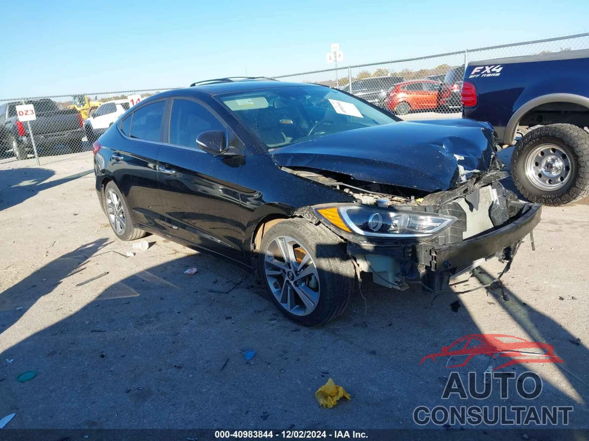 HYUNDAI ELANTRA 2017 - KMHD84LF2HU161810