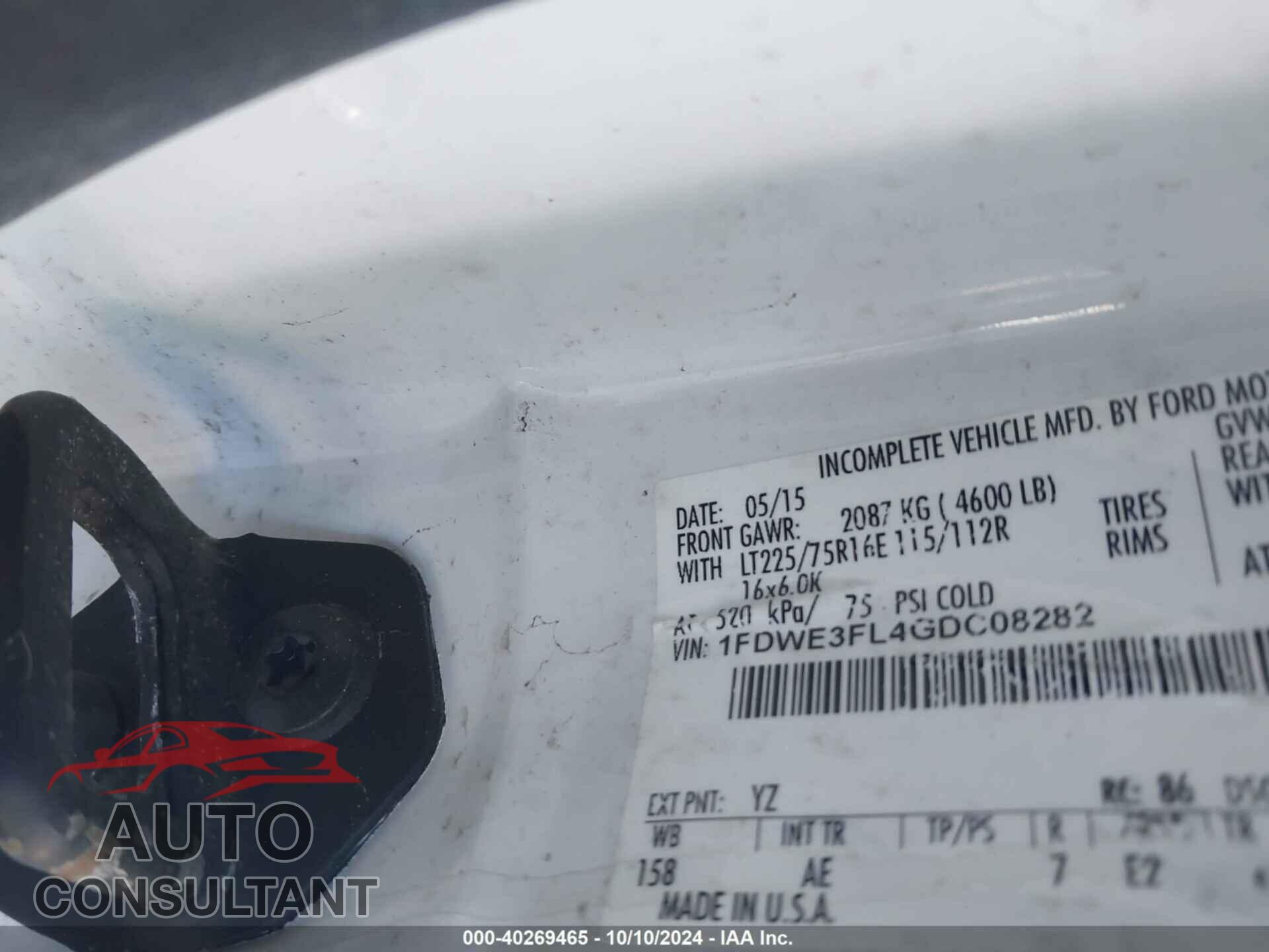FORD ECONOLINE 2016 - 1FDWE3FL4GDC08282